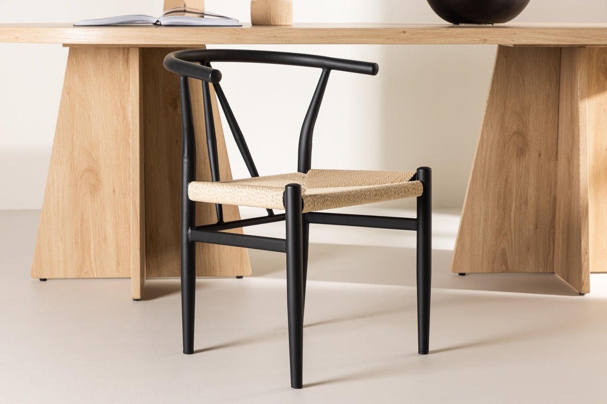 Esszimmerstuhl Alfons aus Rattan - Schwarz-Esszimmerstühle-Venture Home-le canapé