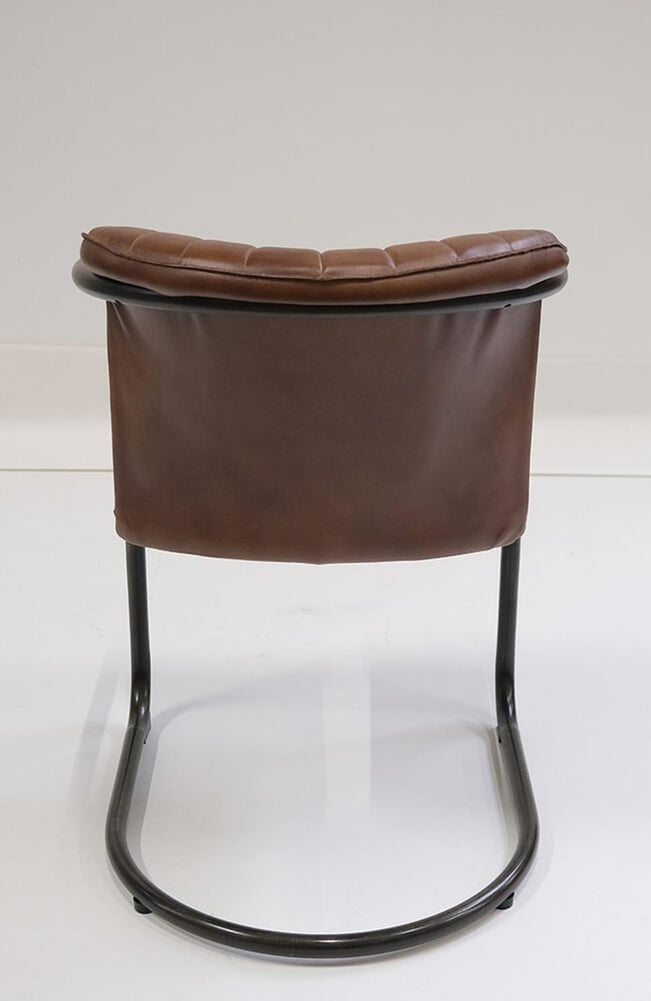 Esszimmerstuhl Freischwinger Harlem mit gestepptem Leder - Dunkelbraun5740002255293Freischwinger
