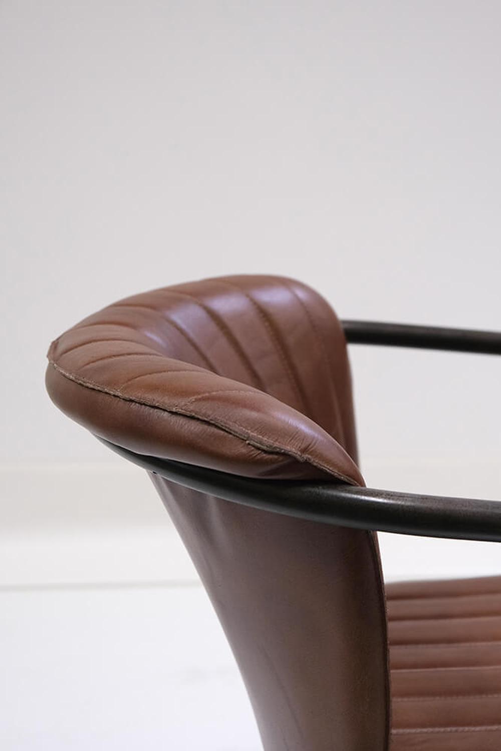 Esszimmerstuhl Freischwinger Harlem mit gestepptem Leder - Dunkelbraun5740002255293Freischwinger