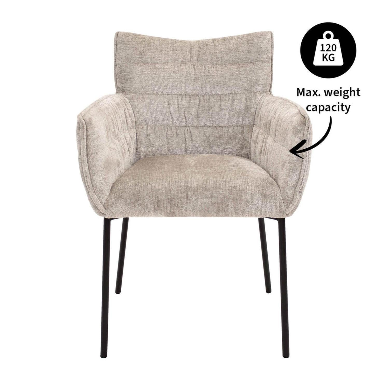Esszimmerstuhl Goos - Grau/Beige-Esszimmerstühle-Kick Collection-le canapé