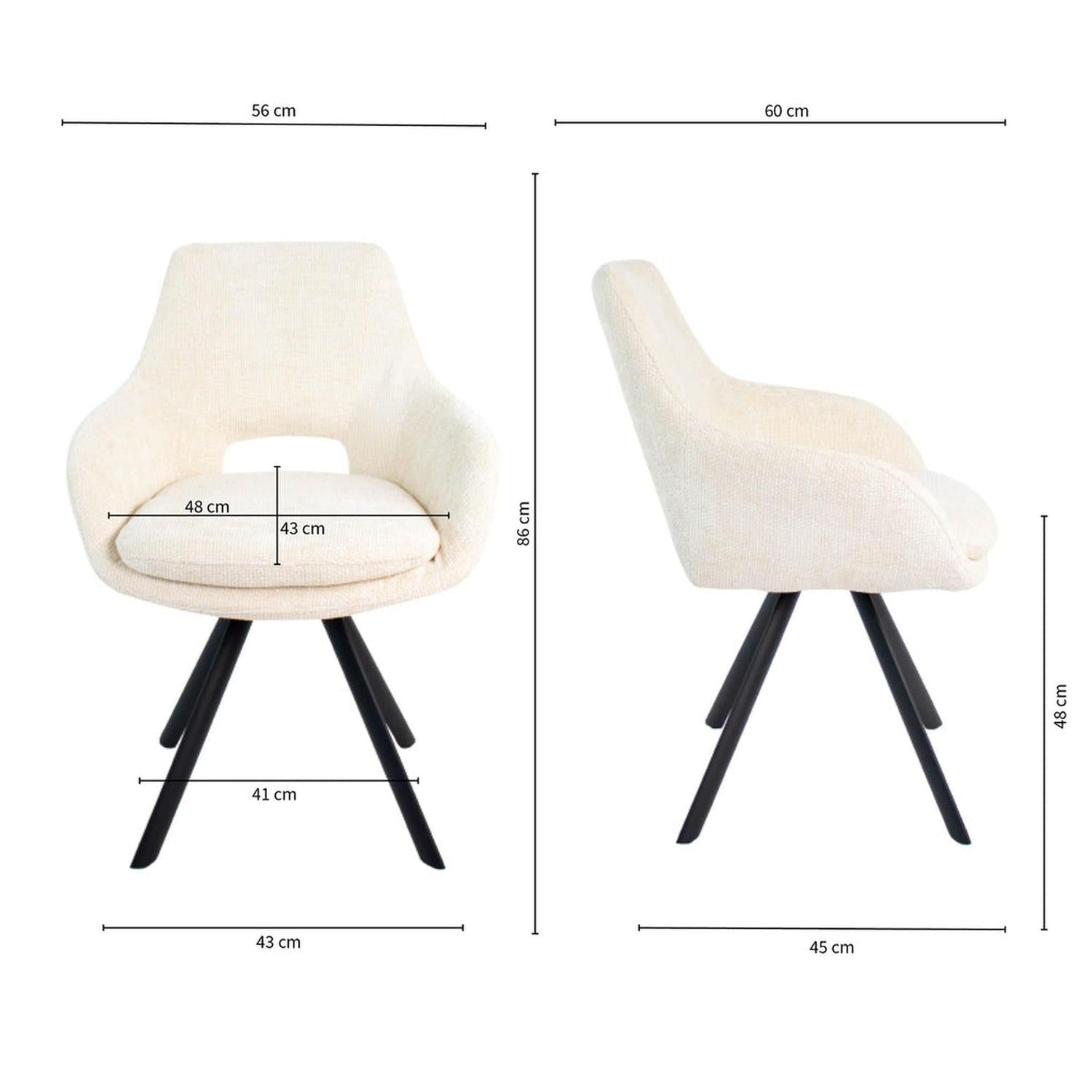 Esszimmerstuhl Jorn - Creme-Esszimmerstuhl-Kick Collection-le canapé