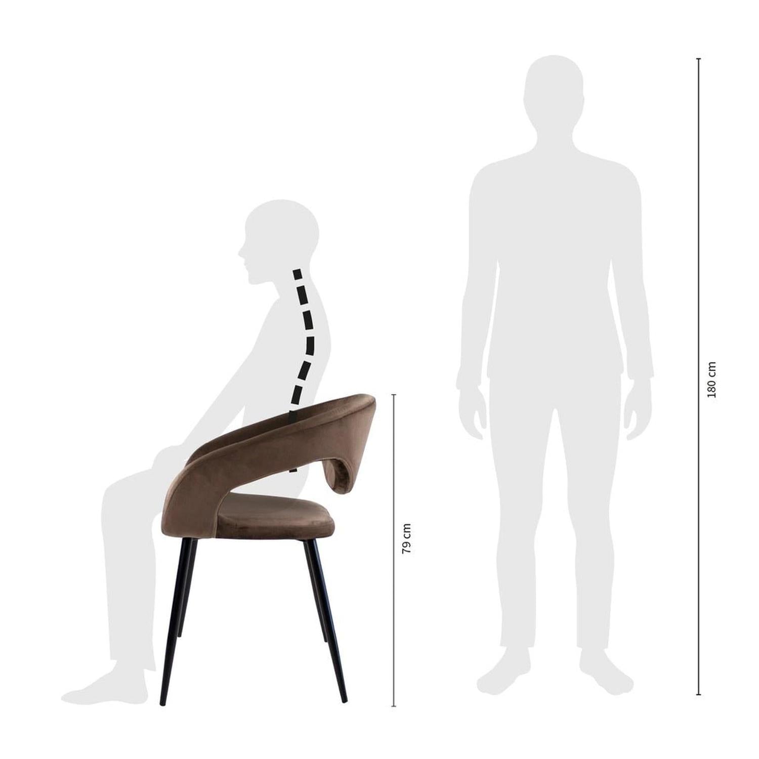 Esszimmerstuhl Lenn aus Samt - Braun-Esszimmerstühle-Kick Collection-le canapé