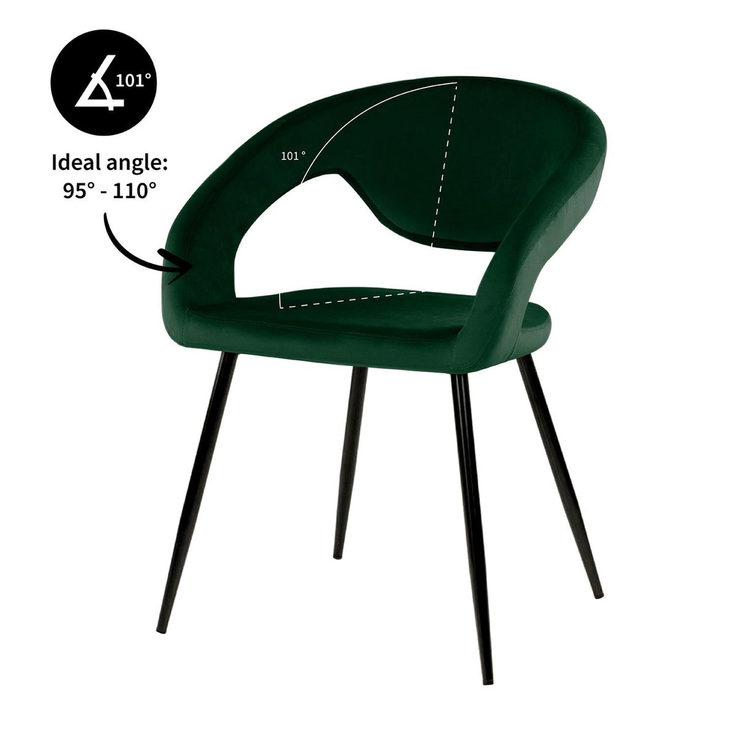 Esszimmerstuhl Lenn aus Samt - Dunkelgrün-Esszimmerstühle-Kick Collection-le canapé