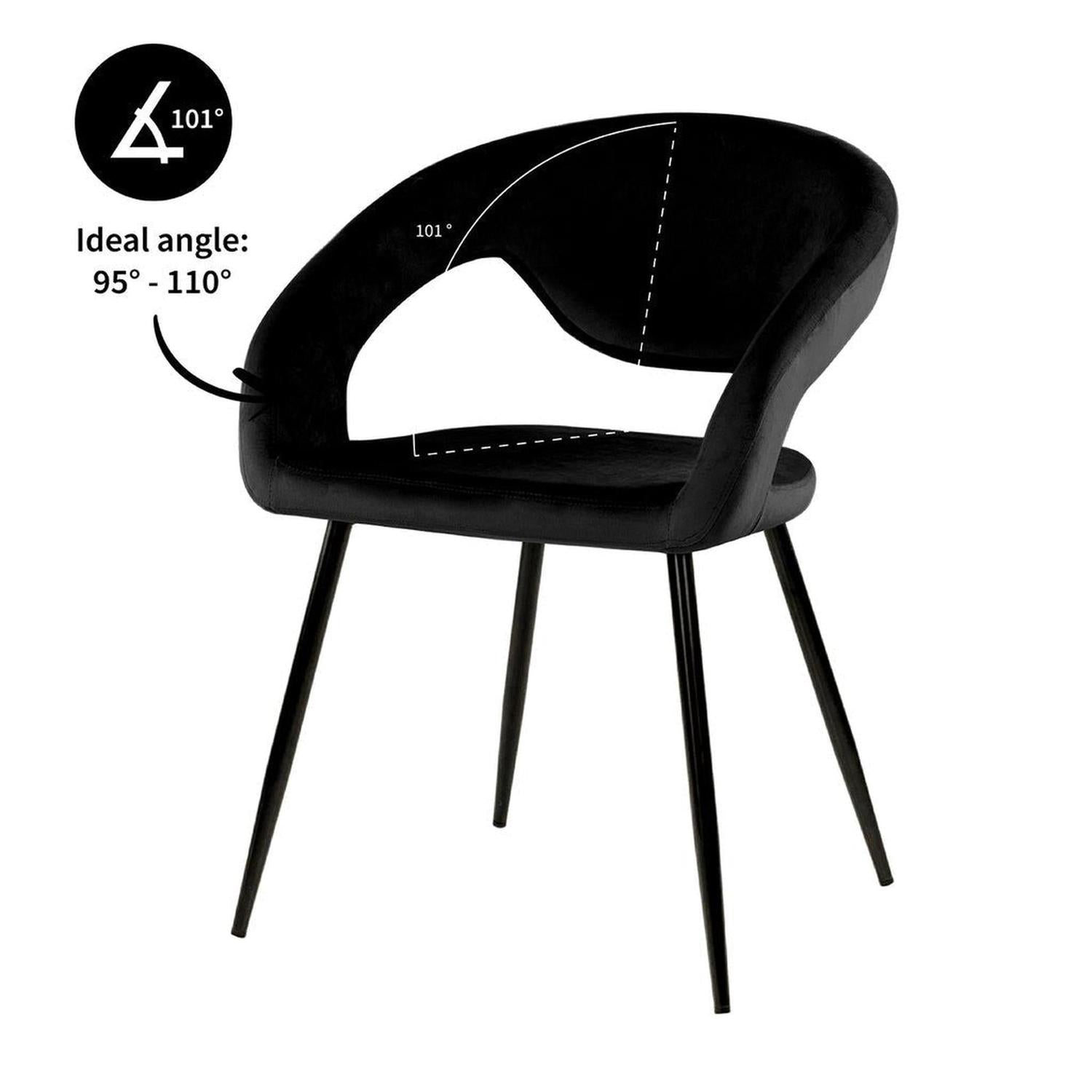Esszimmerstuhl Lenn aus Samt - Schwarz-Esszimmerstühle-Kick Collection-le canapé