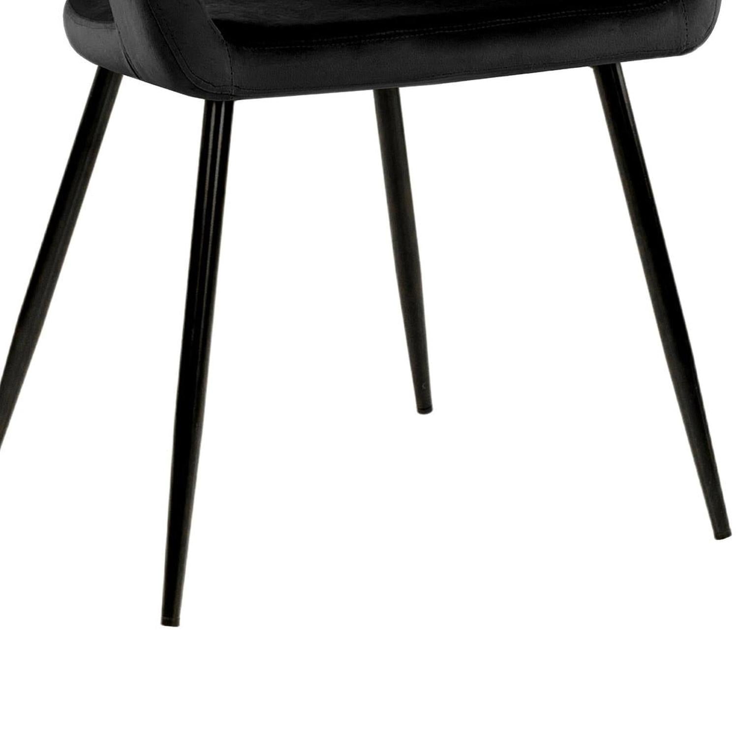 Esszimmerstuhl Lenn aus Samt - Schwarz-Esszimmerstühle-Kick Collection-le canapé