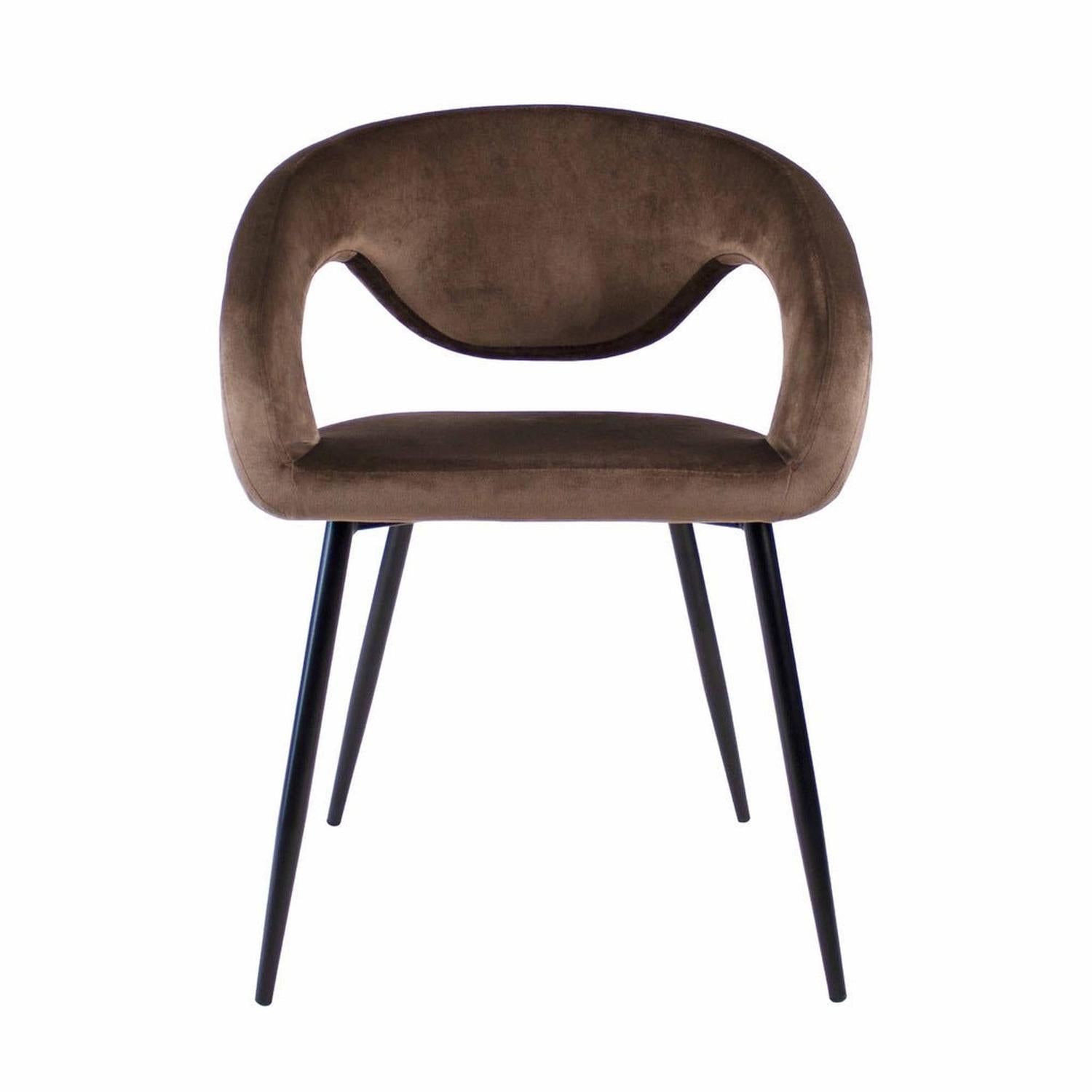 Esszimmerstuhl Lenn aus Samt - Taupe-Esszimmerstuhl-Kick Collection-le canapé