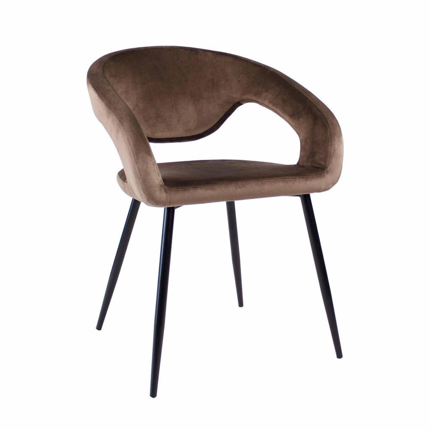 Esszimmerstuhl Lenn aus Samt - Taupe-Esszimmerstuhl-Kick Collection-le canapé