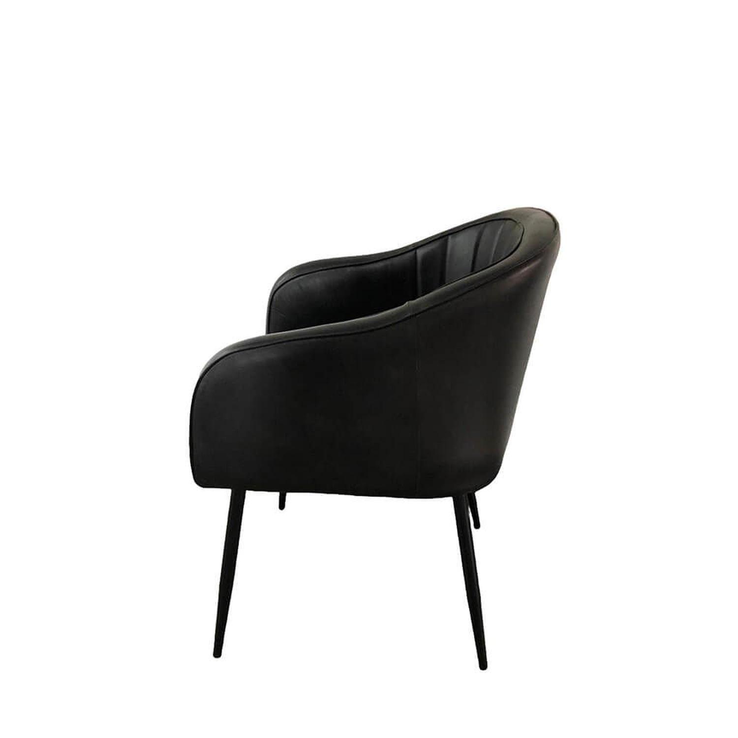 Esszimmerstuhl Queens aus Büffelleder - Schwarz-Armlehnenstuhl-Trademark Living-le canapé