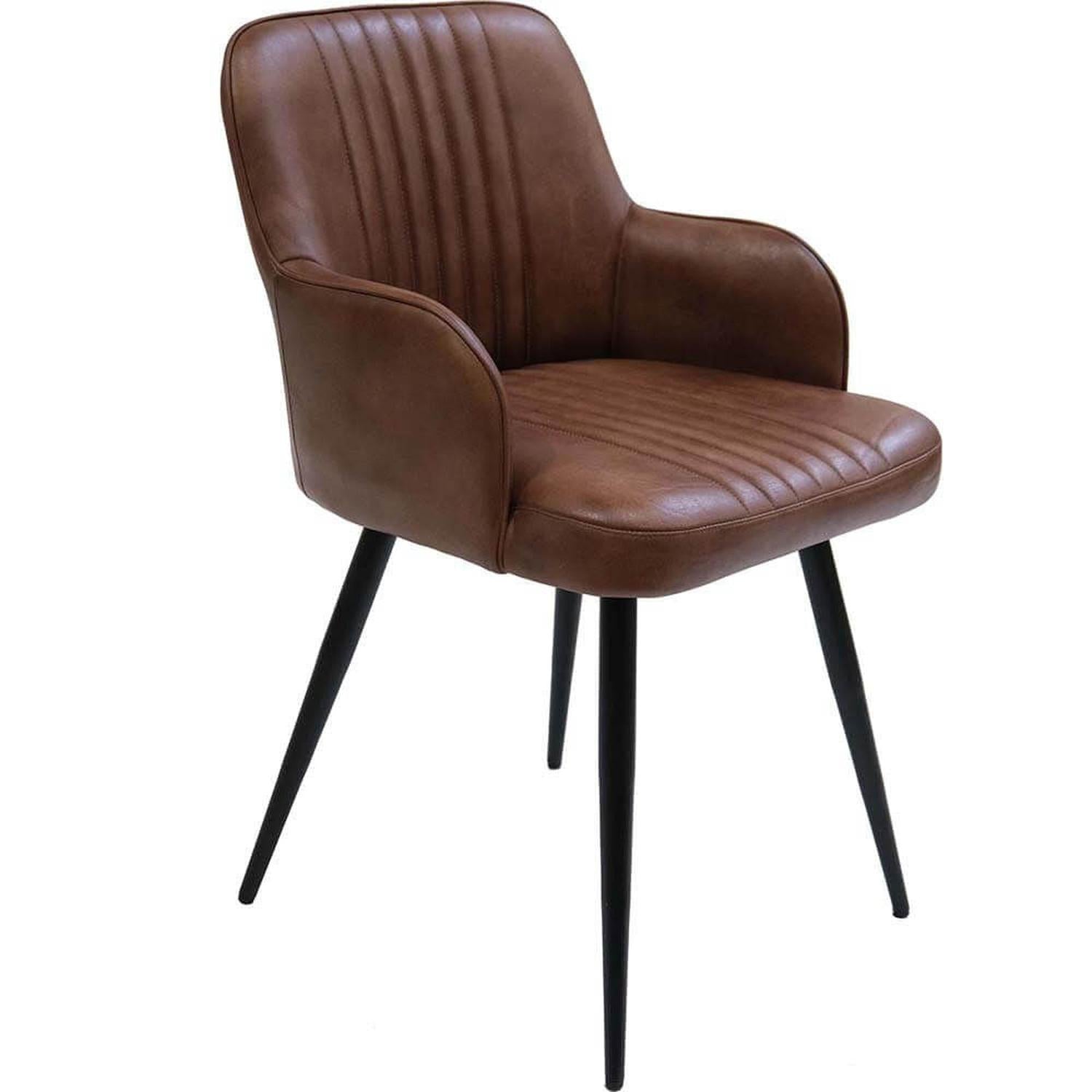 Esszimmerstuhl Soho aus Büffelleder - Braun-Esszimmerstühle-Trademark Living-le canapé