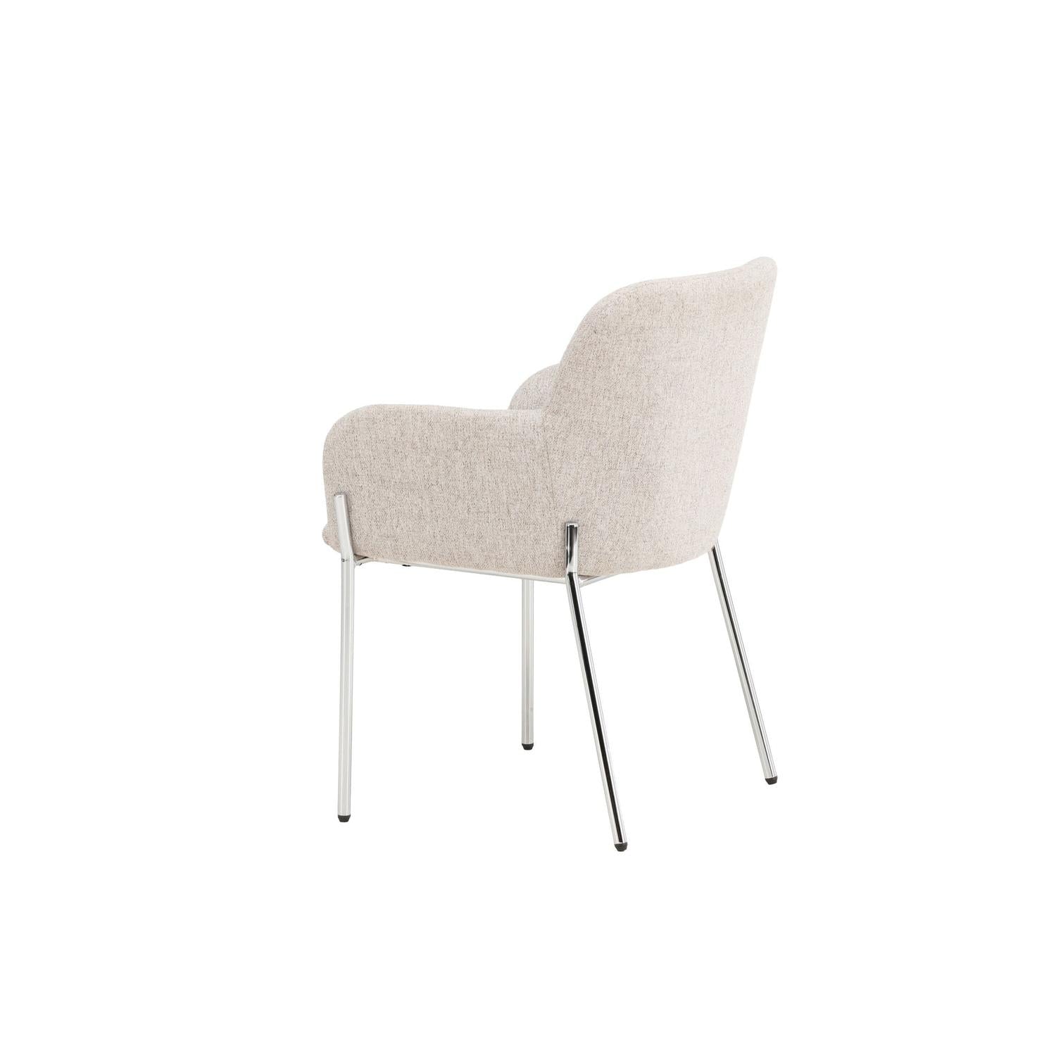 Esszimmerstuhl Vätö aus Stoff mit Metallrahmen - Beige-Esszimmerstühle-Vind-le canapé