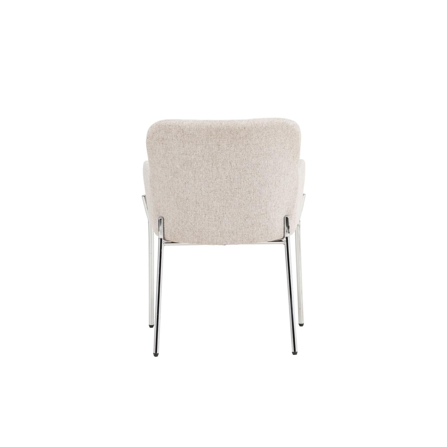 Esszimmerstuhl Vätö aus Stoff mit Metallrahmen - Beige-Esszimmerstühle-Vind-le canapé