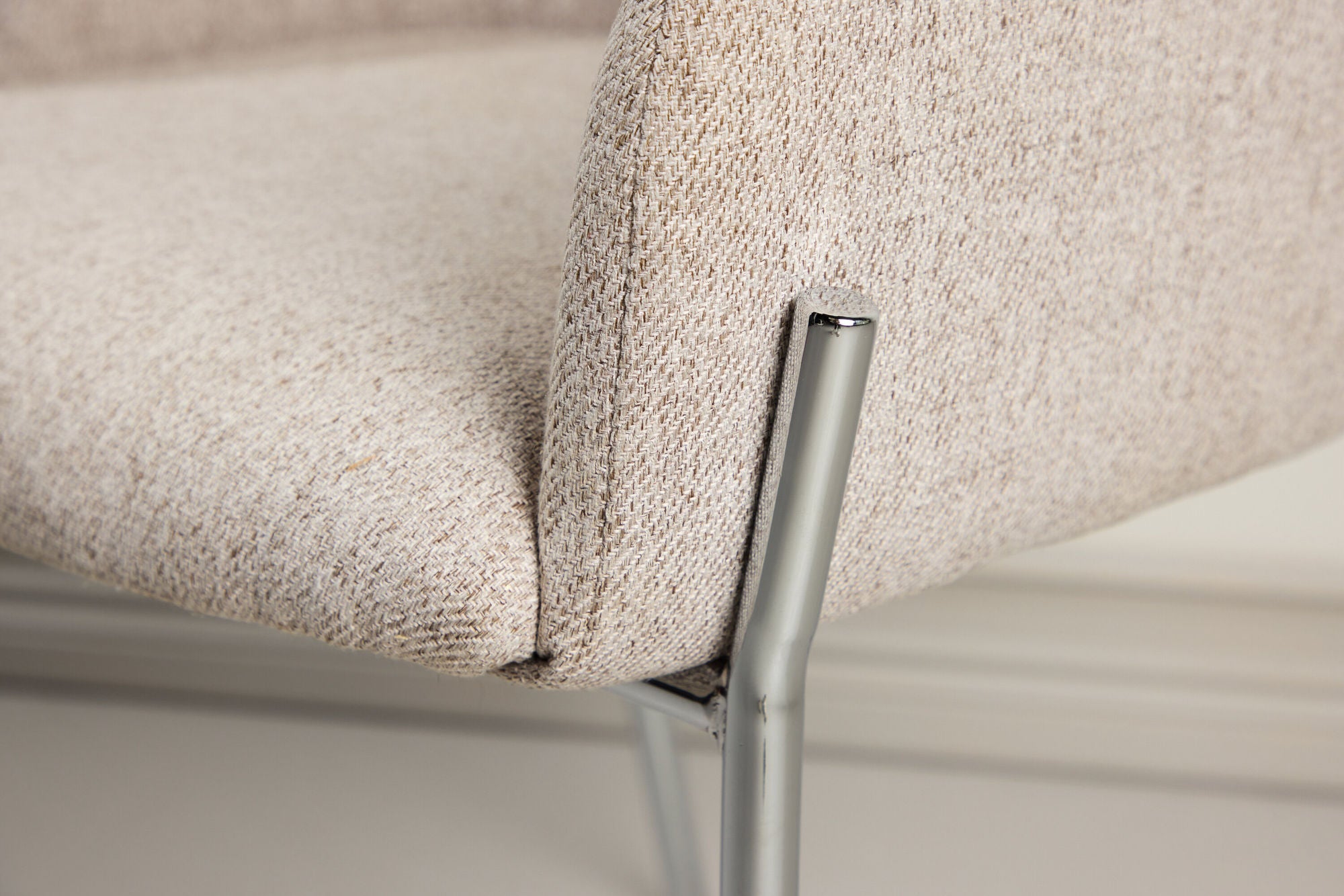 Esszimmerstuhl Vätö aus Stoff mit Metallrahmen - Beige-Esszimmerstühle-Vind-le canapé