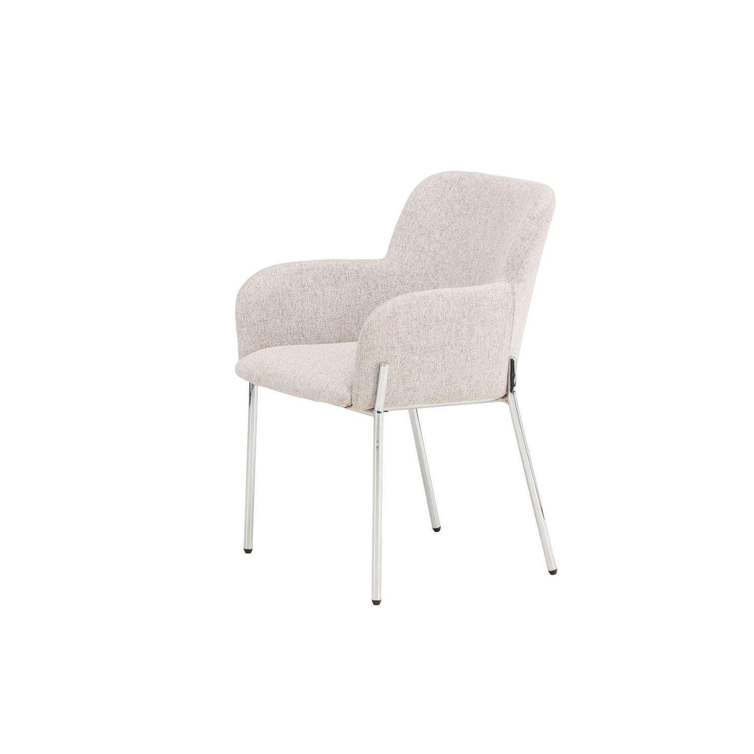 Esszimmerstuhl Vätö aus Stoff mit Metallrahmen - Beige-Esszimmerstühle-Vind-le canapé