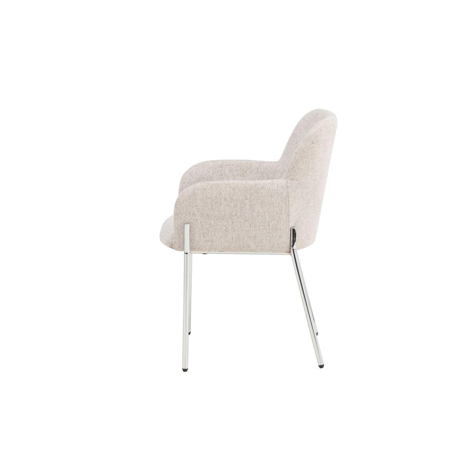 Esszimmerstuhl Vätö aus Stoff mit Metallrahmen - Beige-Esszimmerstühle-Vind-le canapé