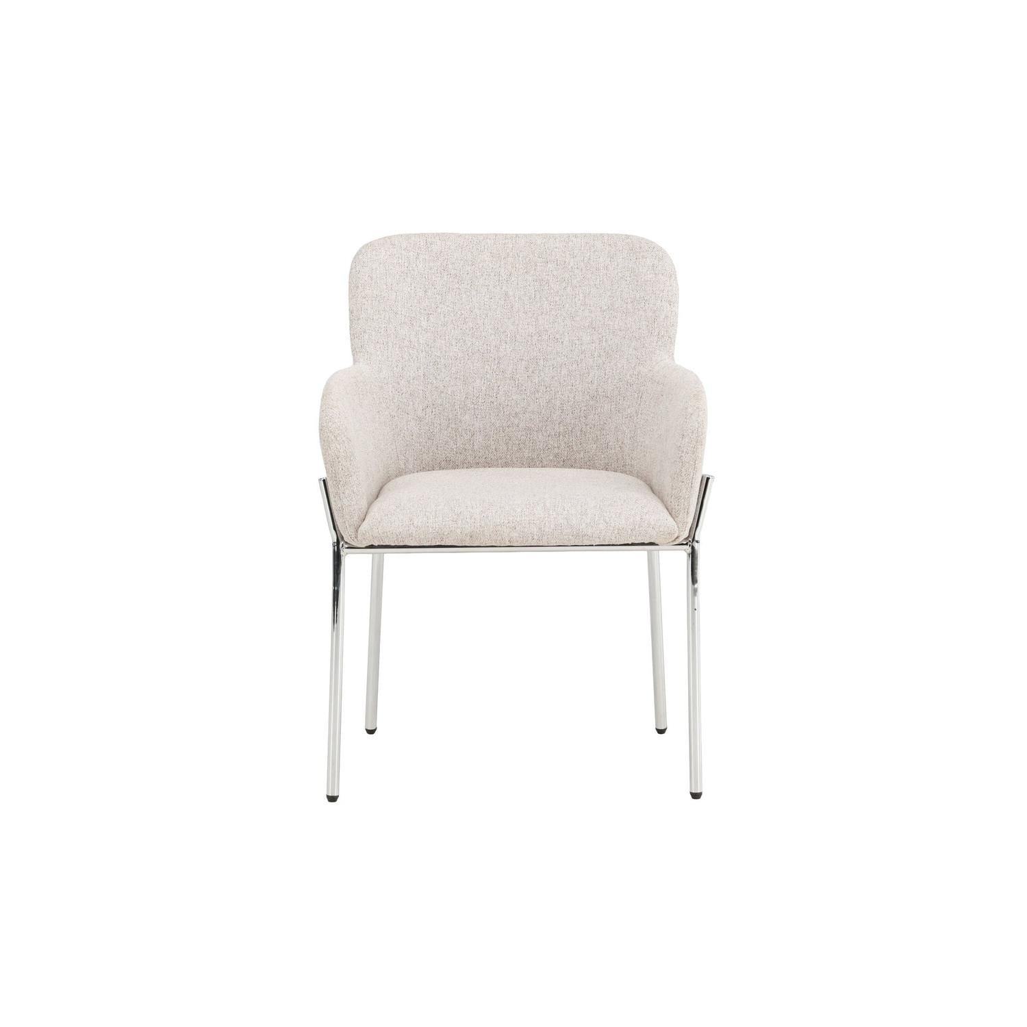 Esszimmerstuhl Vätö aus Stoff mit Metallrahmen - Beige-Esszimmerstühle-Vind-le canapé