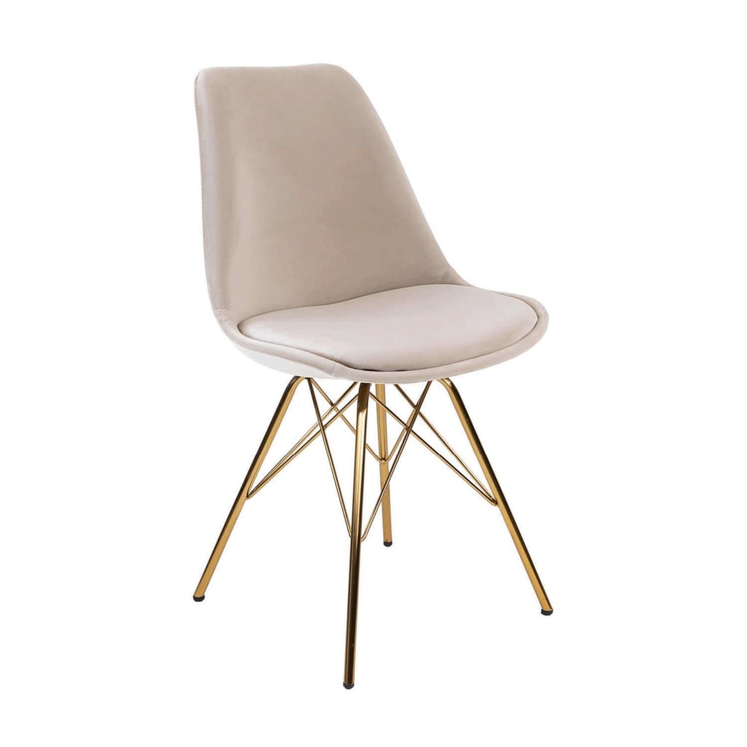 Esszimmerstuhl Velvet - Champagner & Gold-Esszimmerstuhl-Kick Collection-le canapé