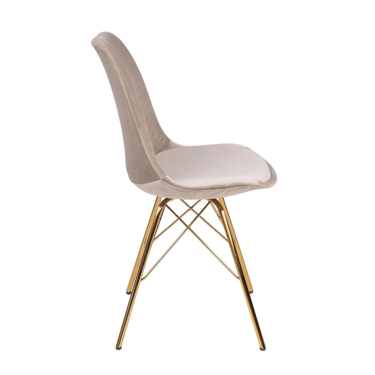 Esszimmerstuhl Velvet - Champagner & Gold-Esszimmerstühle-Kick Collection-le canapé