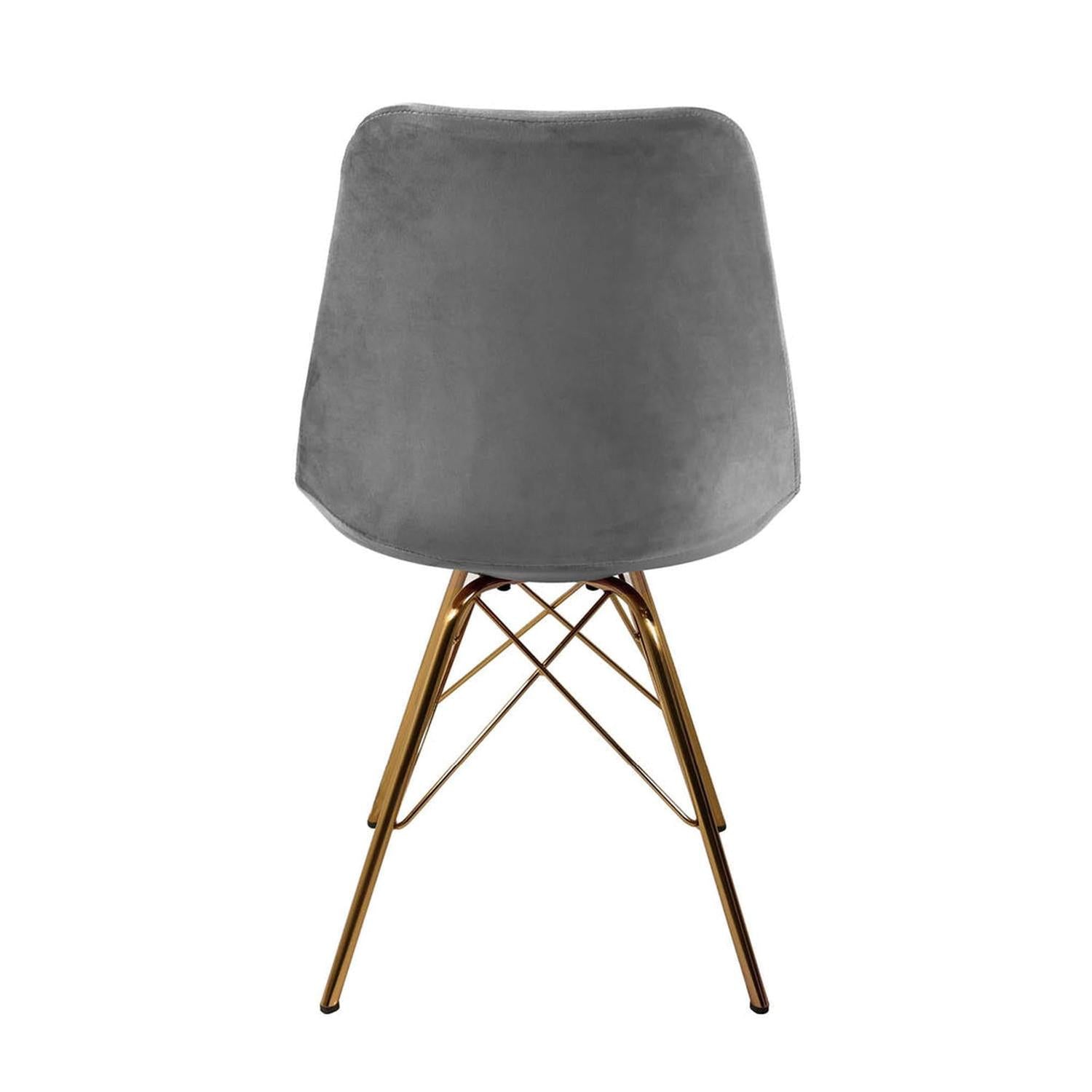 Esszimmerstuhl Velvet - Grau & Gold-Esszimmerstühle-Kick Collection-le canapé
