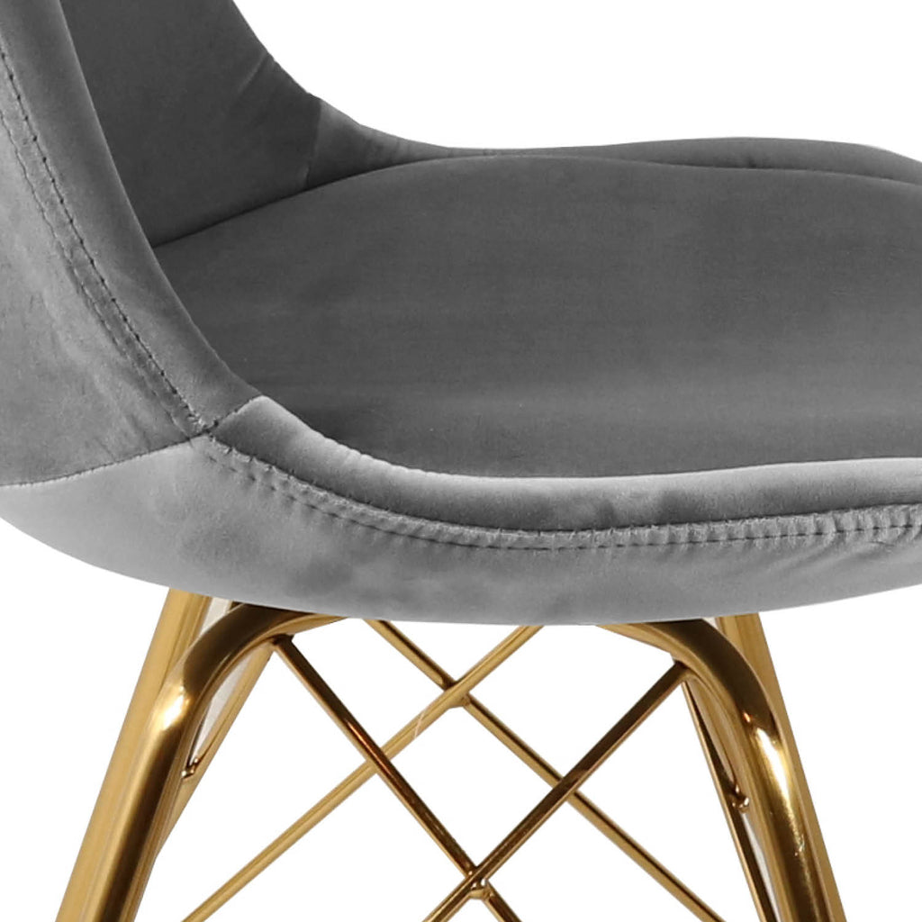 Esszimmerstuhl Velvet - Grau & Gold-Esszimmerstühle-Kick Collection-le canapé