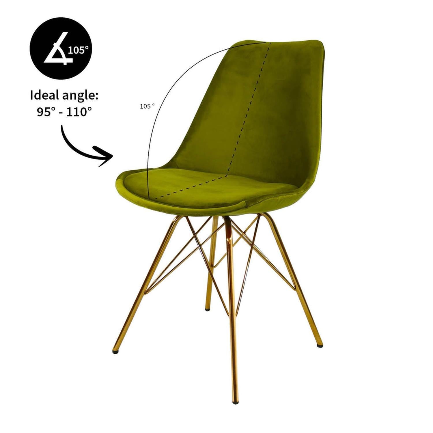 Esszimmerstuhl Velvet - Grün & Gold-Esszimmerstühle-Kick Collection-le canapé