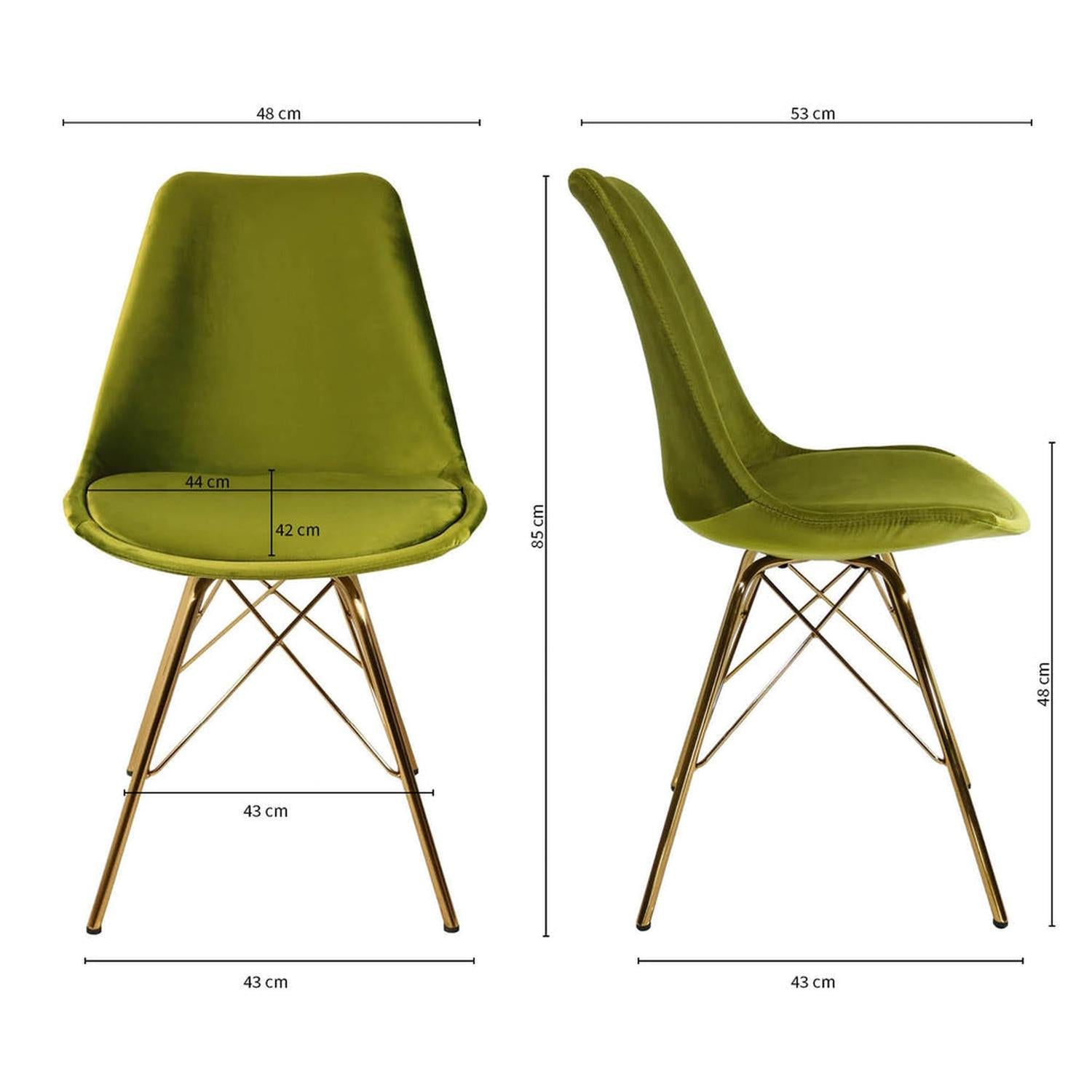 Esszimmerstuhl Velvet - Grün & Gold-Esszimmerstühle-Kick Collection-le canapé