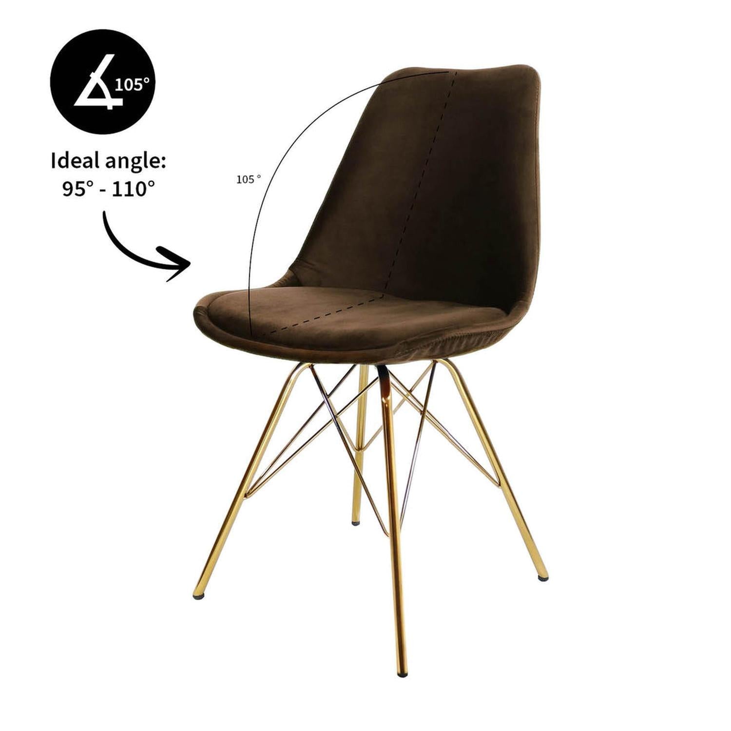 Esszimmerstuhl Velvet - Kaffeebraun & Gold-Esszimmerstühle-Kick Collection-le canapé