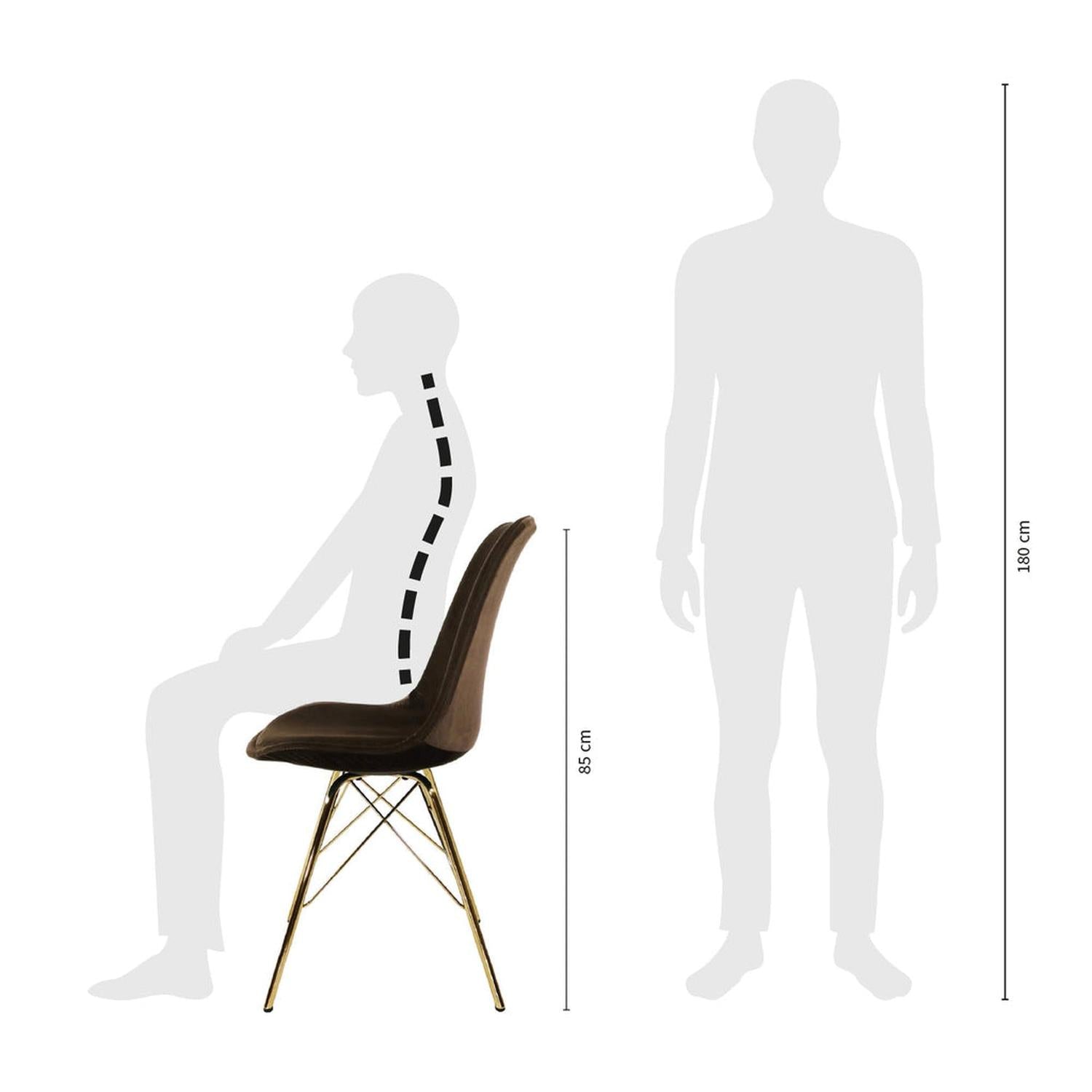 Esszimmerstuhl Velvet - Kaffeebraun & Gold-Esszimmerstühle-Kick Collection-le canapé
