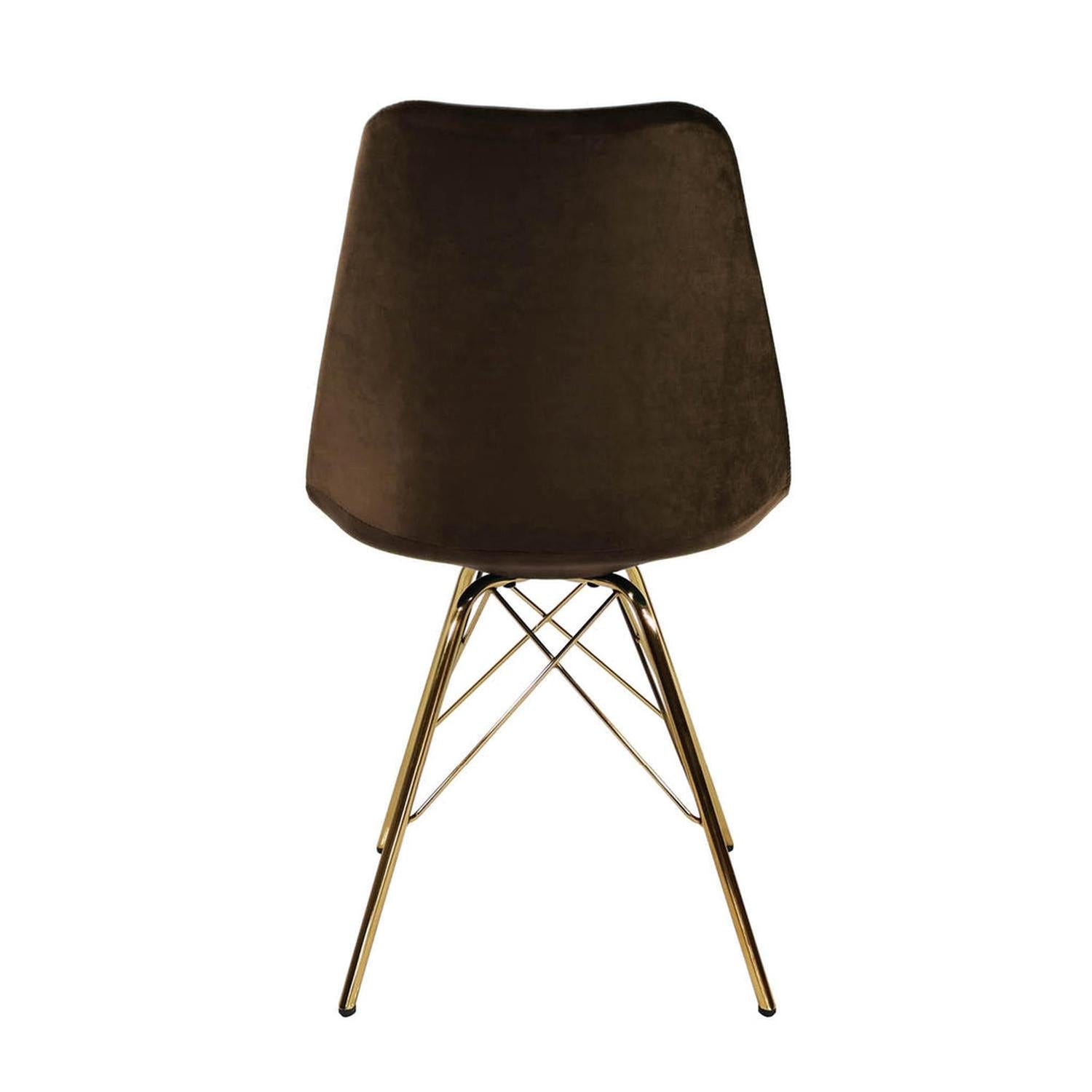 Esszimmerstuhl Velvet - Kaffeebraun & Gold-Esszimmerstühle-Kick Collection-le canapé