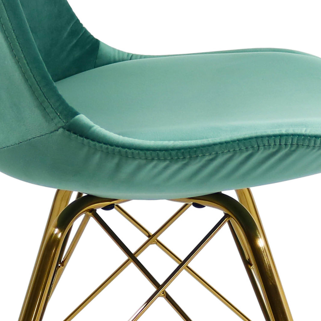 Esszimmerstuhl Velvet - Minzgrün & Gold-Esszimmerstühle-Kick Collection-le canapé