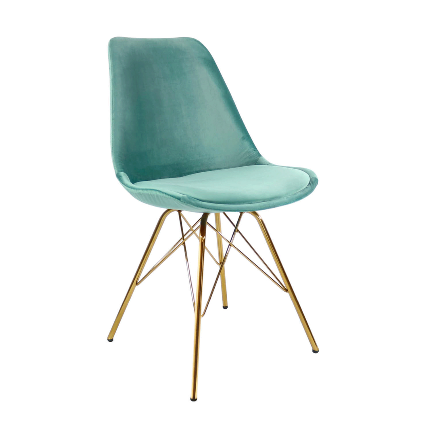 Esszimmerstuhl Velvet - Minzgrün & Gold-Esszimmerstühle-Kick Collection-le canapé
