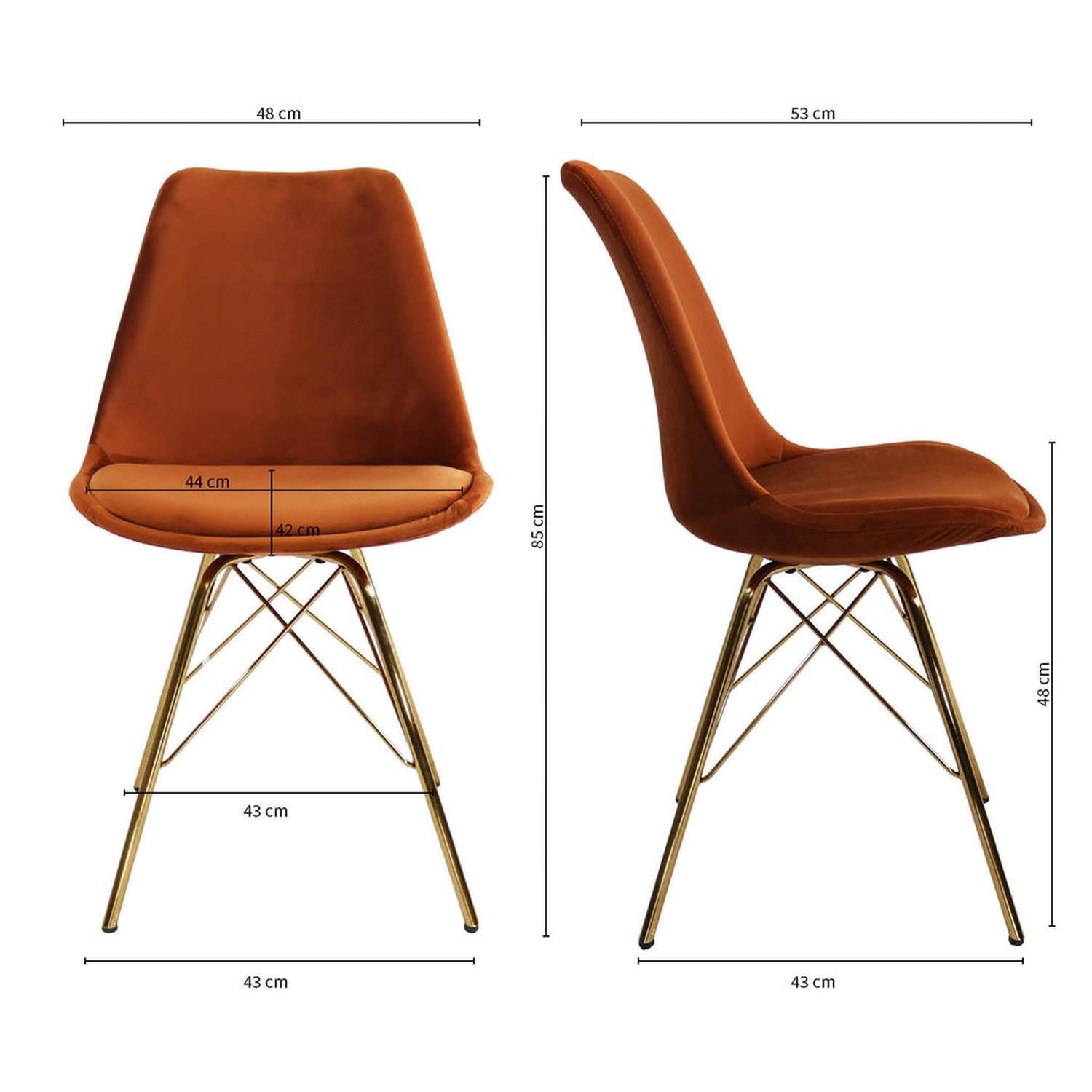 Esszimmerstuhl Velvet - Orange & Gold-Esszimmerstühle-Kick Collection-le canapé