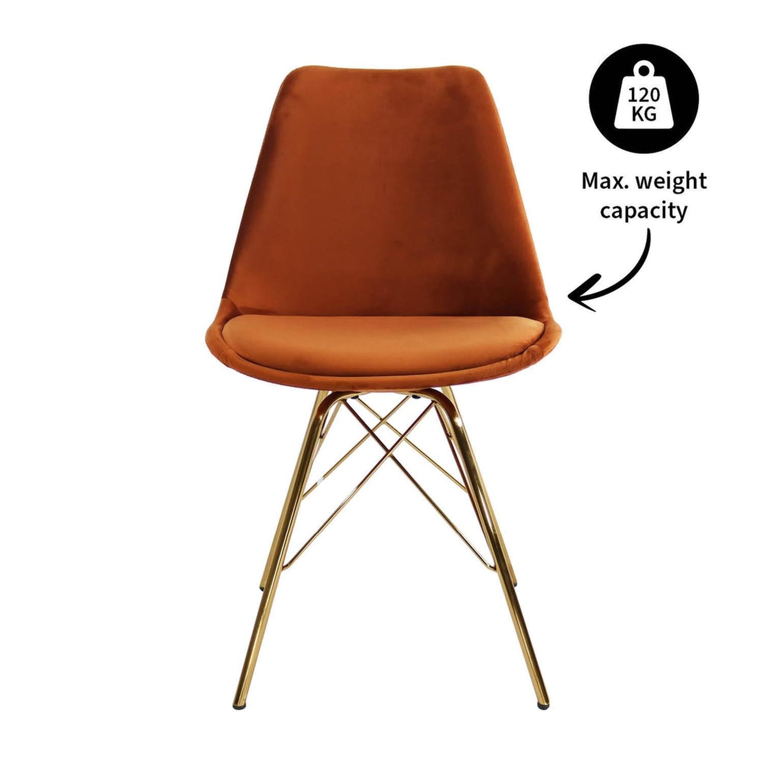 Esszimmerstuhl Velvet - Orange & Gold-Esszimmerstühle-Kick Collection-le canapé