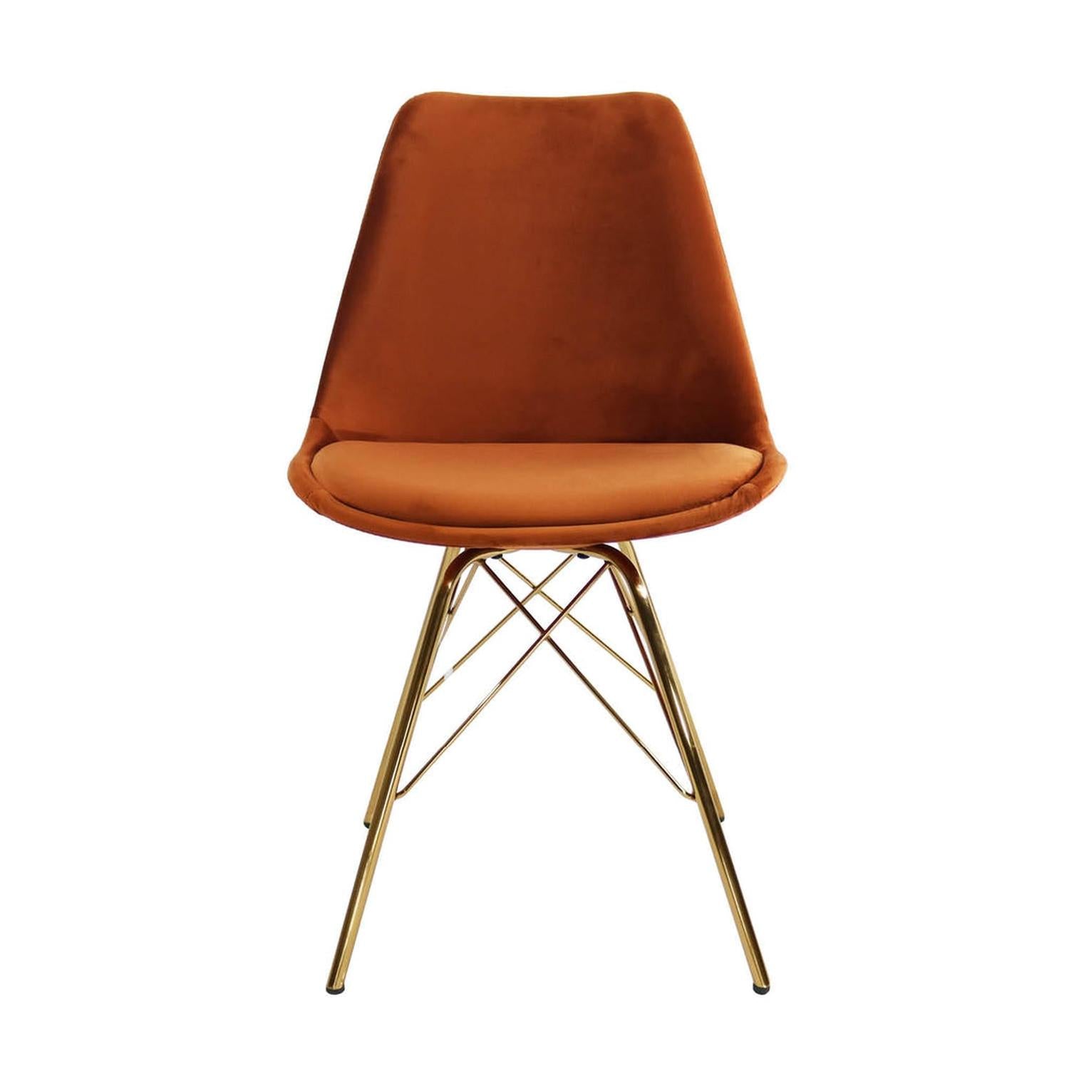 Esszimmerstuhl Velvet - Orange & Gold-Esszimmerstühle-Kick Collection-le canapé