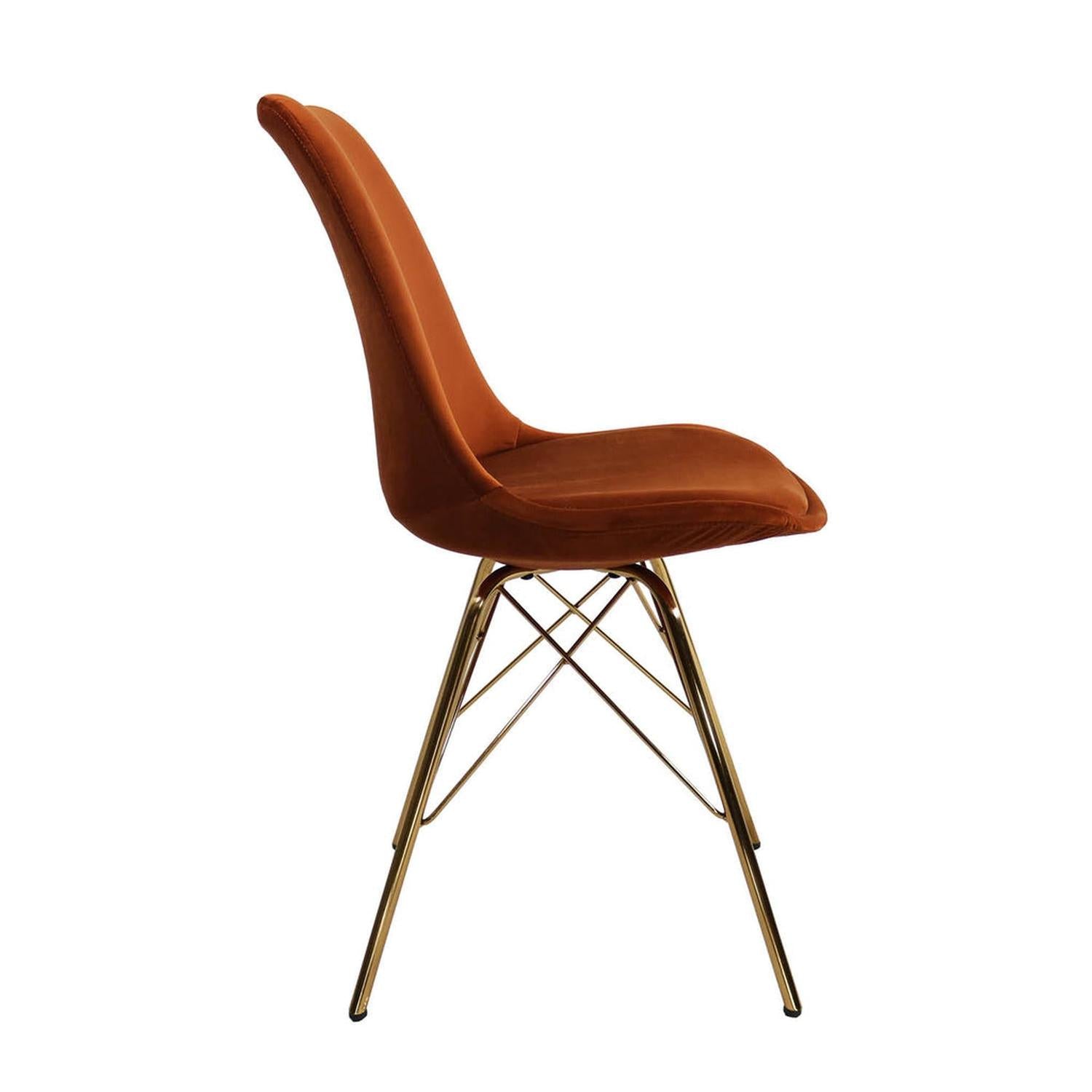 Esszimmerstuhl Velvet - Orange & Gold-Esszimmerstühle-Kick Collection-le canapé
