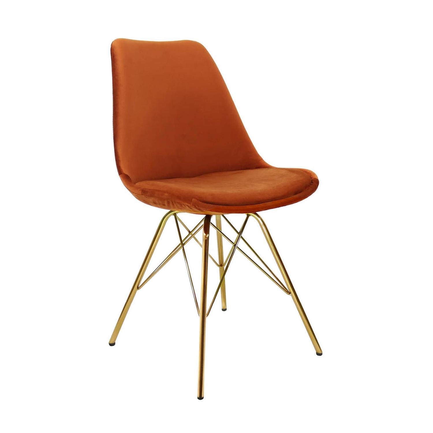 Esszimmerstuhl Velvet - Orange & Gold-Esszimmerstühle-Kick Collection-le canapé