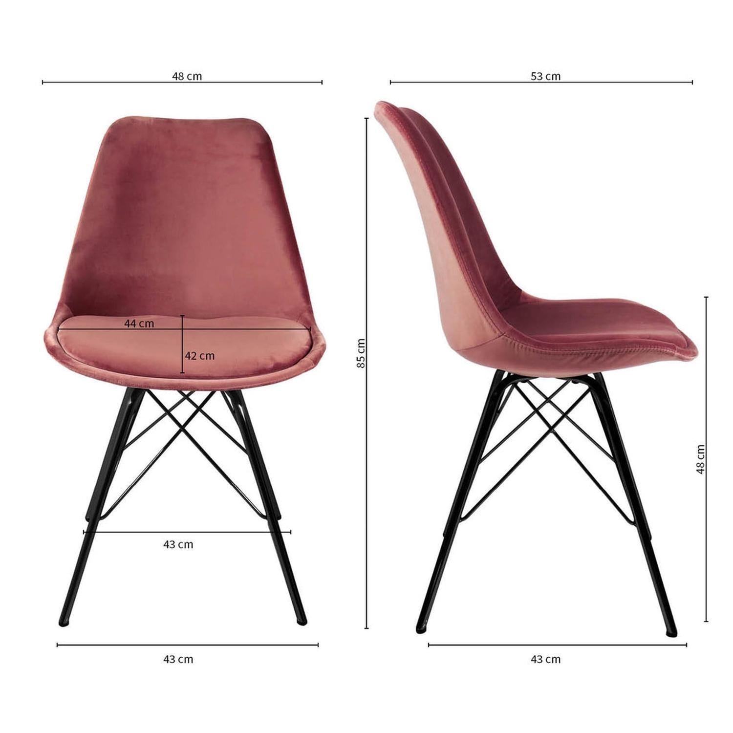 Esszimmerstuhl Velvet - Rosa-Esszimmerstühle-Kick Collection-le canapé