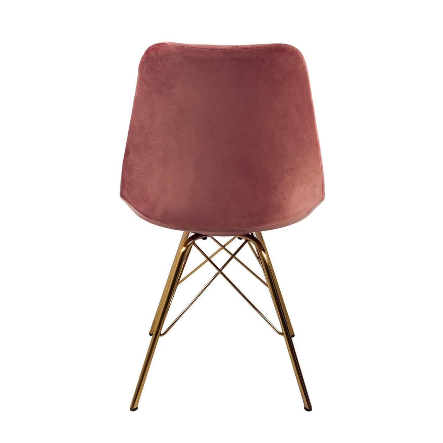 Esszimmerstuhl Velvet - Rosa & Gold-Esszimmerstühle-Kick Collection-le canapé