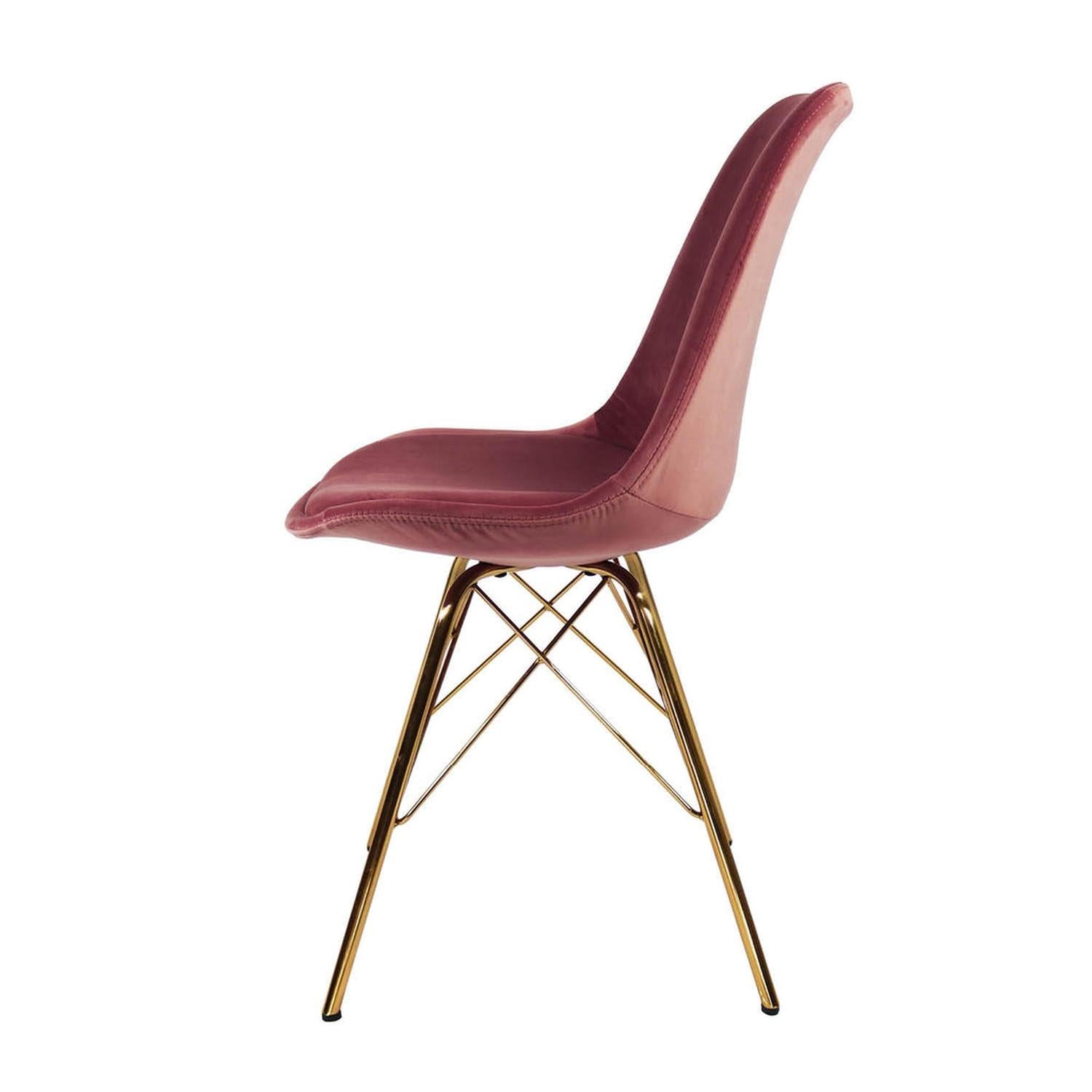 Esszimmerstuhl Velvet - Rosa & Gold-Esszimmerstühle-Kick Collection-le canapé