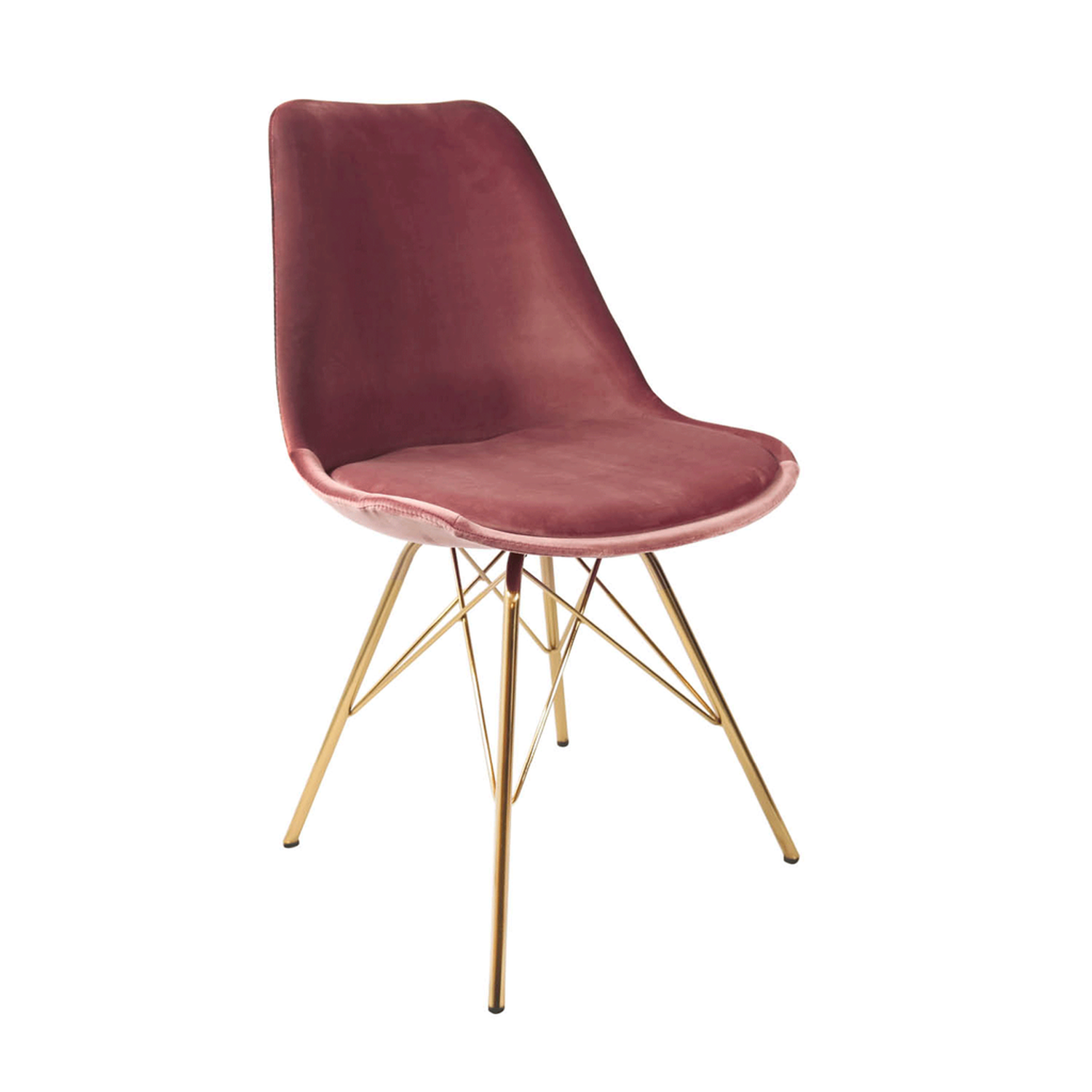 Esszimmerstuhl Velvet - Rosa & Gold-Esszimmerstühle-Kick Collection-le canapé