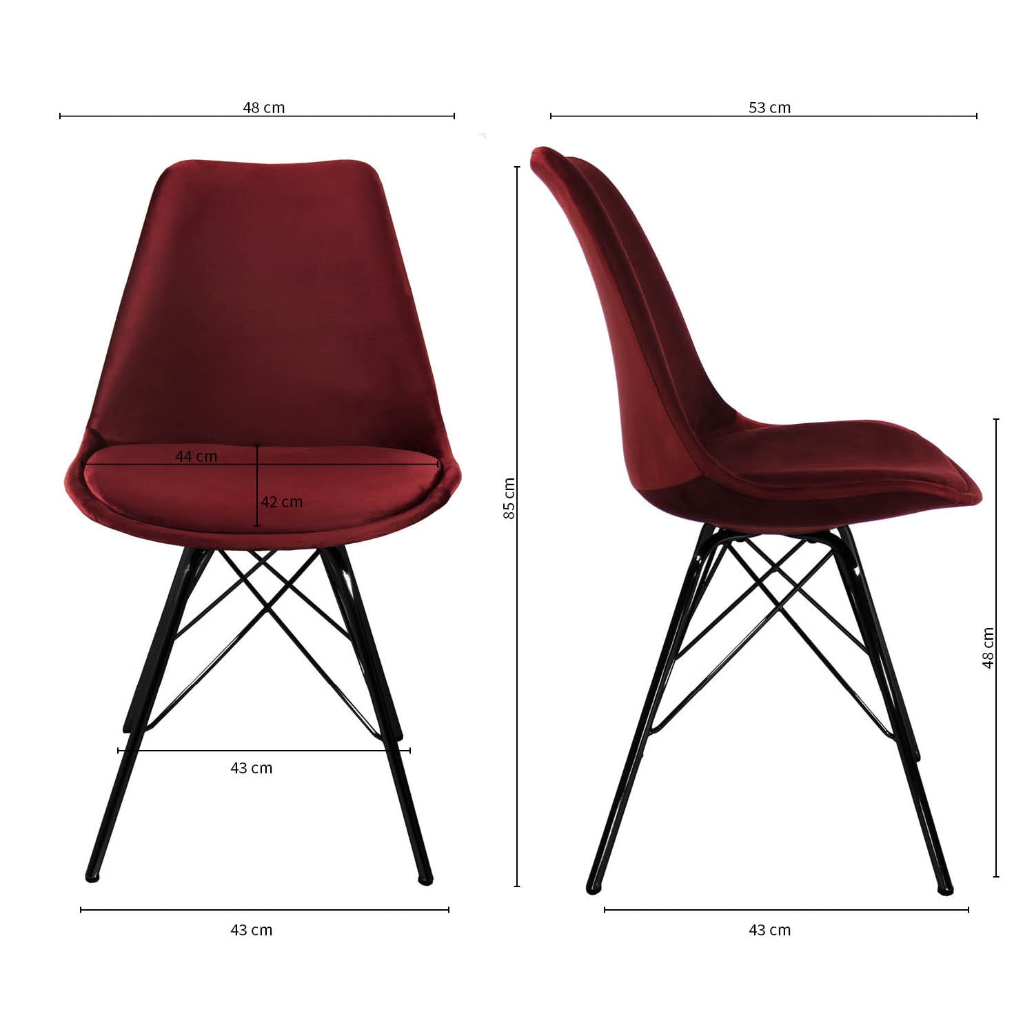 Esszimmerstuhl Velvet - Rot-Esszimmerstühle-Kick Collection-le canapé