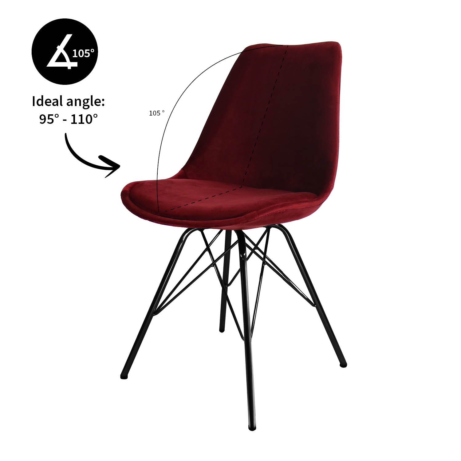 Esszimmerstuhl Velvet - Rot-Esszimmerstühle-Kick Collection-le canapé