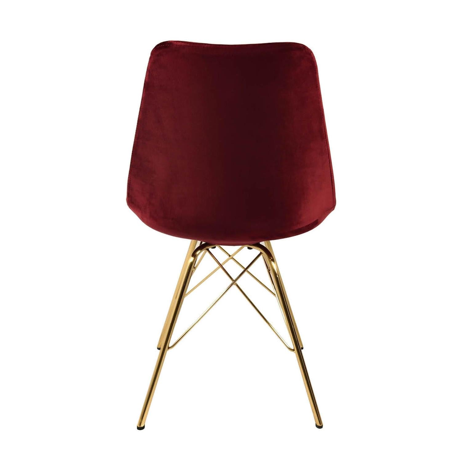 Esszimmerstuhl Velvet - Rot & Gold-Esszimmerstühle-Kick Collection-le canapé