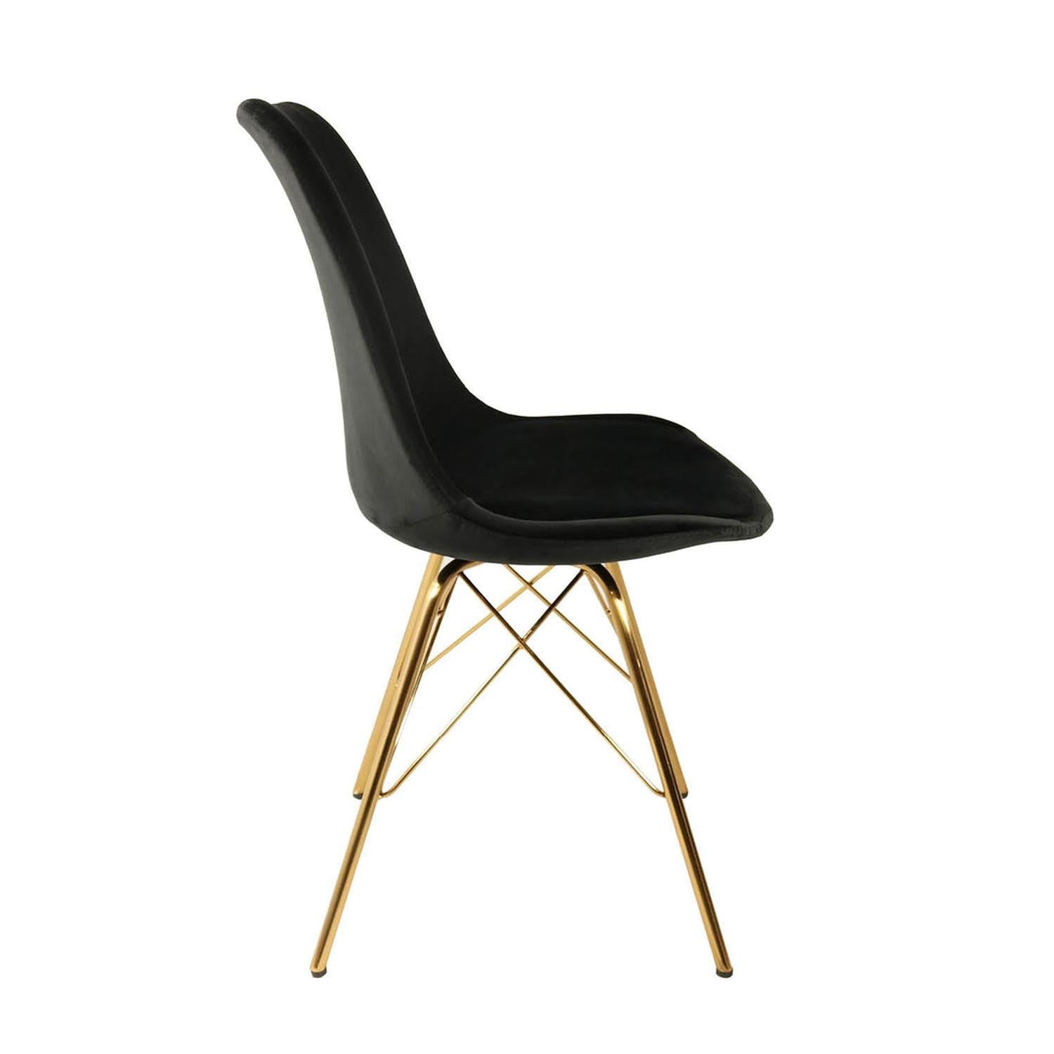 Esszimmerstuhl Velvet - Schwarz & Gold-Esszimmerstühle-Kick Collection-le canapé