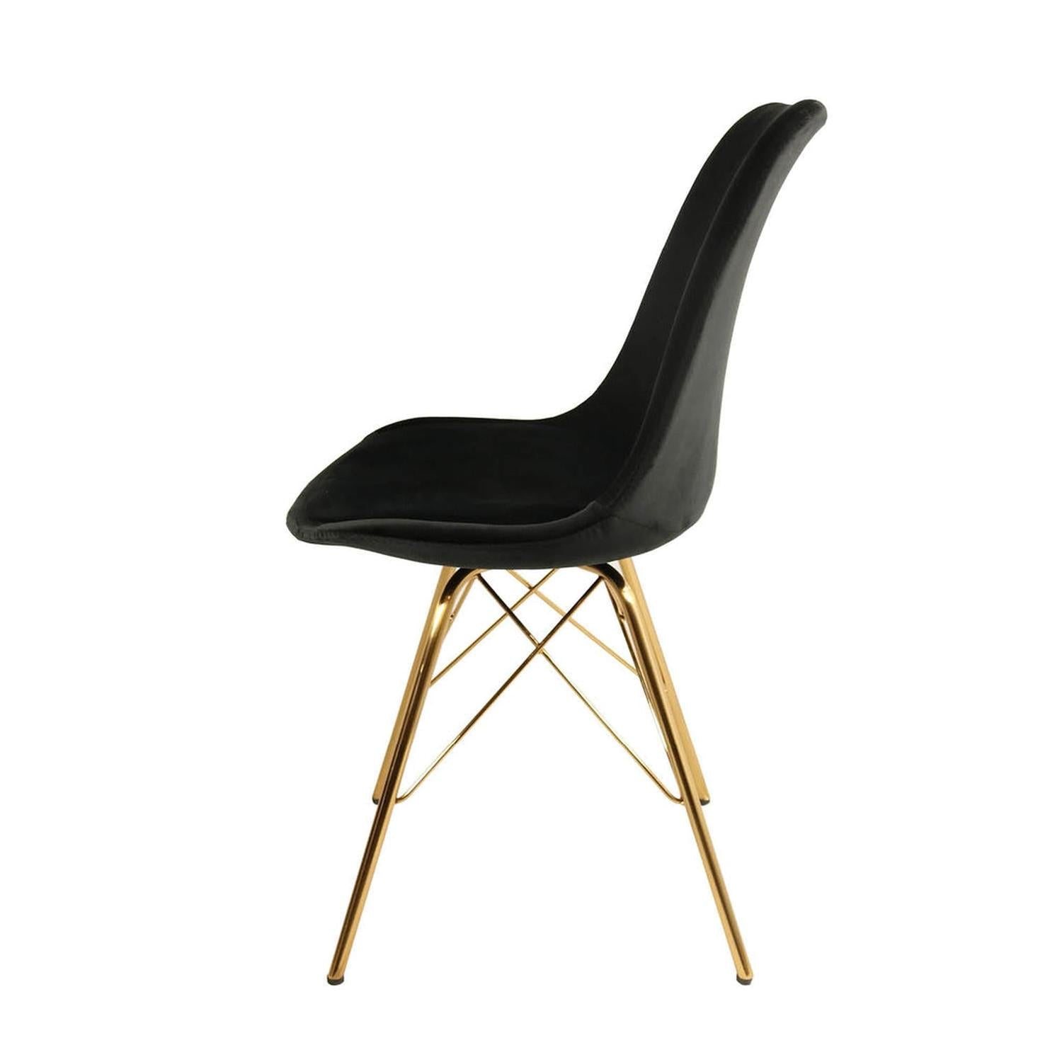 Esszimmerstuhl Velvet - Schwarz & Gold-Esszimmerstühle-Kick Collection-le canapé