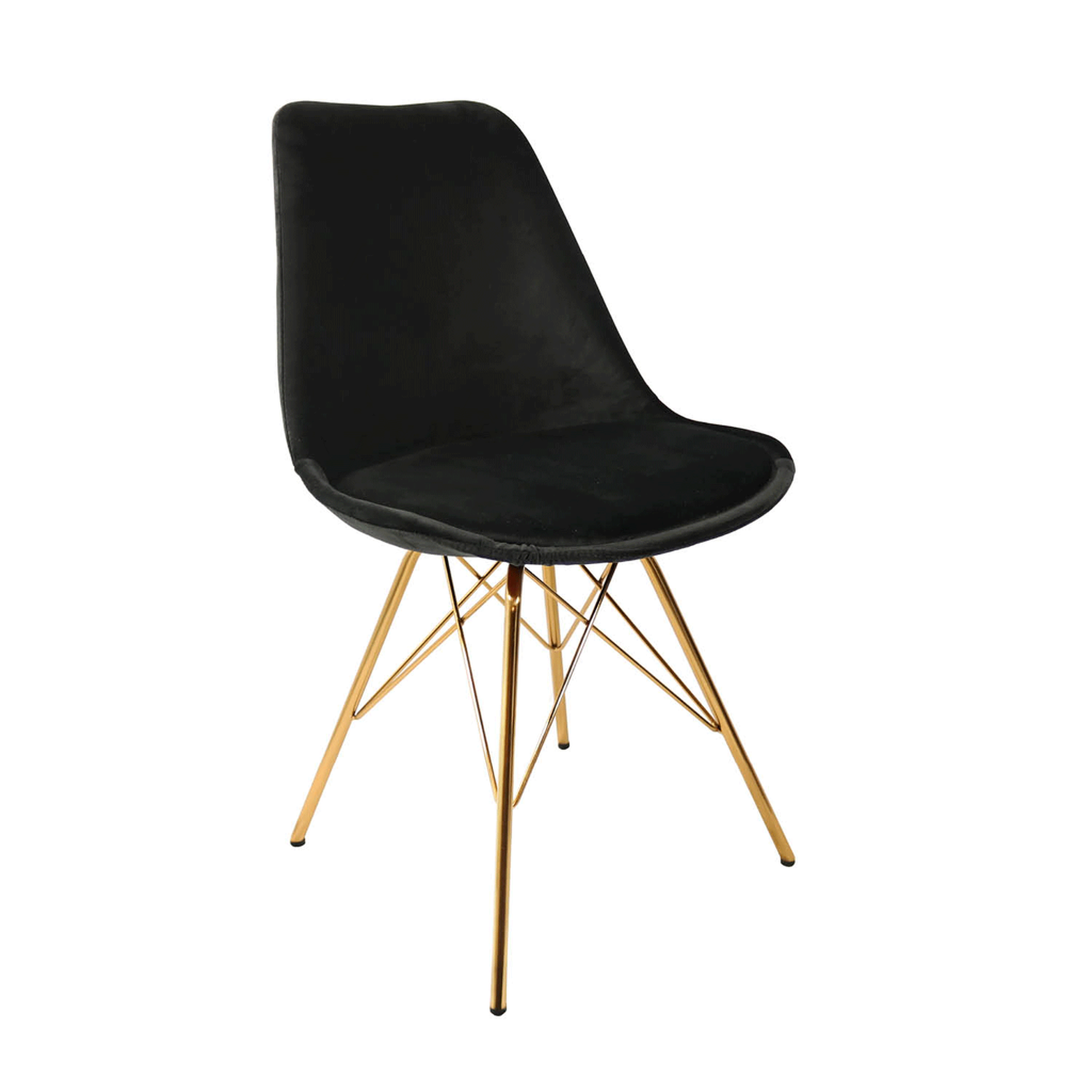 Esszimmerstuhl Velvet - Schwarz & Gold-Esszimmerstühle-Kick Collection-le canapé