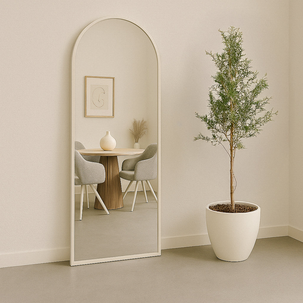 Ganzkörperspiegel Lauren 200cm - Beige-Ganzkörperspiegel-Livingfurn-le canapé