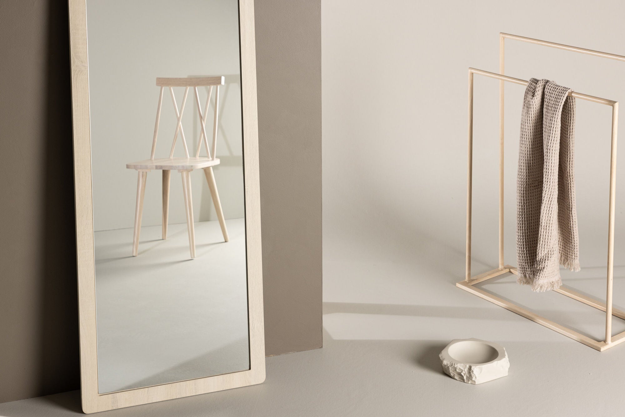 Ganzkörperspiegel Memphis 193cm - Cremeweiß-Ganzkörperspiegel-Venture Home-le canapé