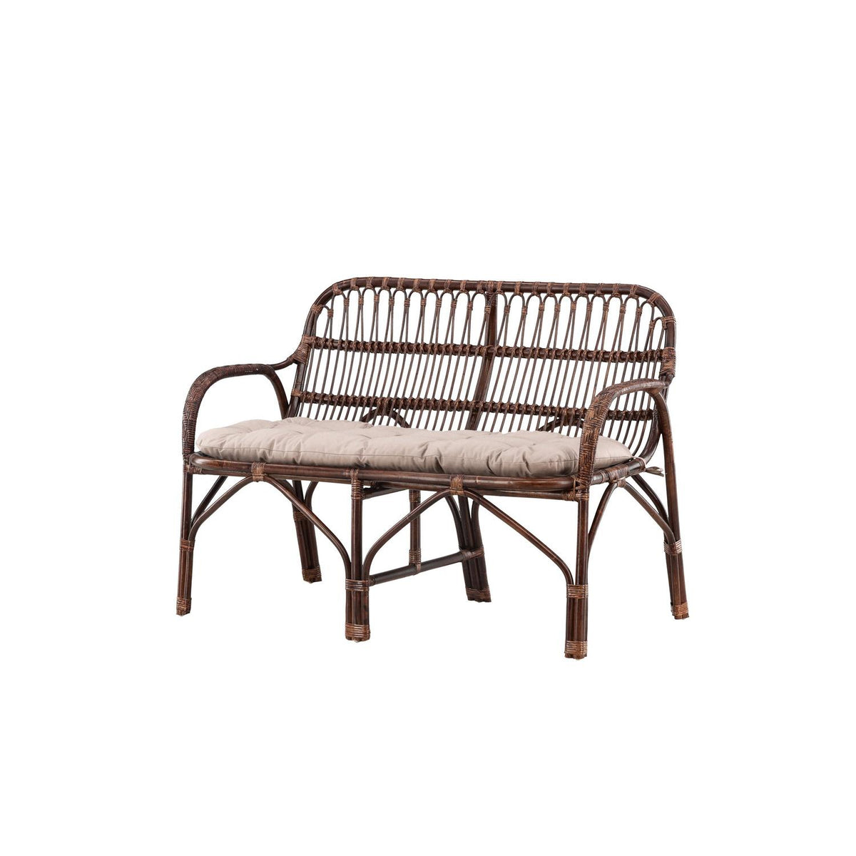 Gartenbank Nella aus Rattan - Walnuss-Outdoor Bänke-Venture Home-le canapé
