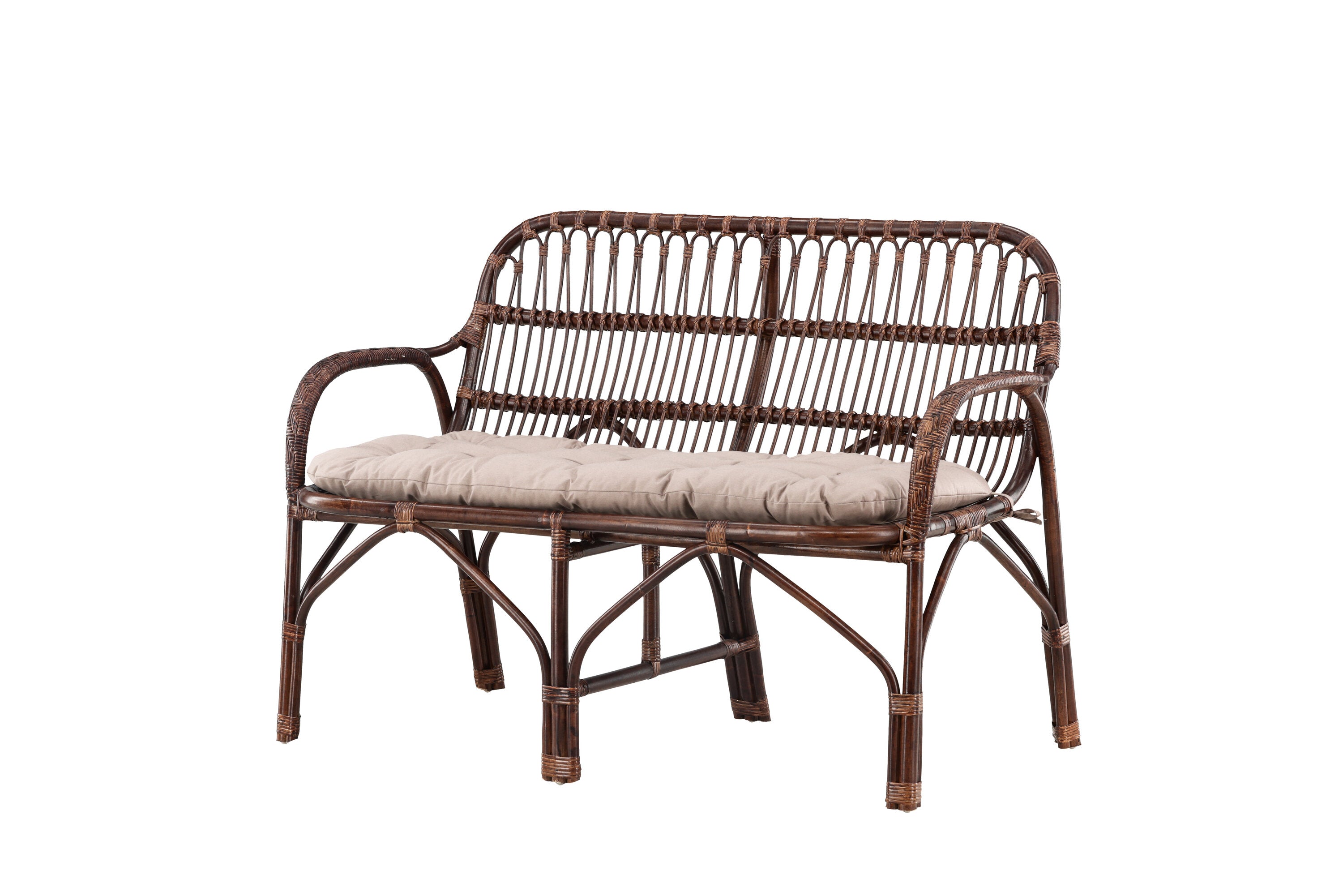 Gartenbank Nella aus Rattan - Walnuss-Outdoor Bänke-Venture Home-le canapé