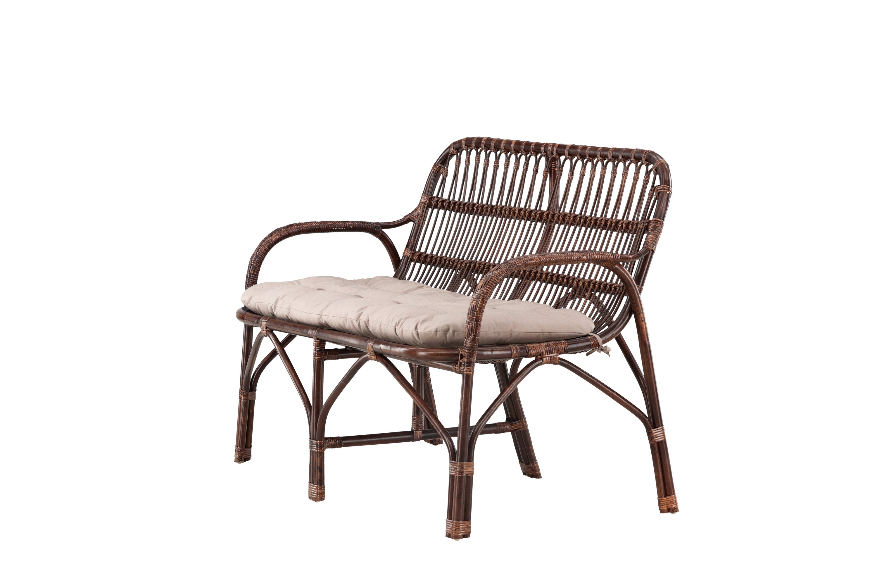 Gartenbank Nella aus Rattan - Walnuss-Outdoor Bänke-Venture Home-le canapé